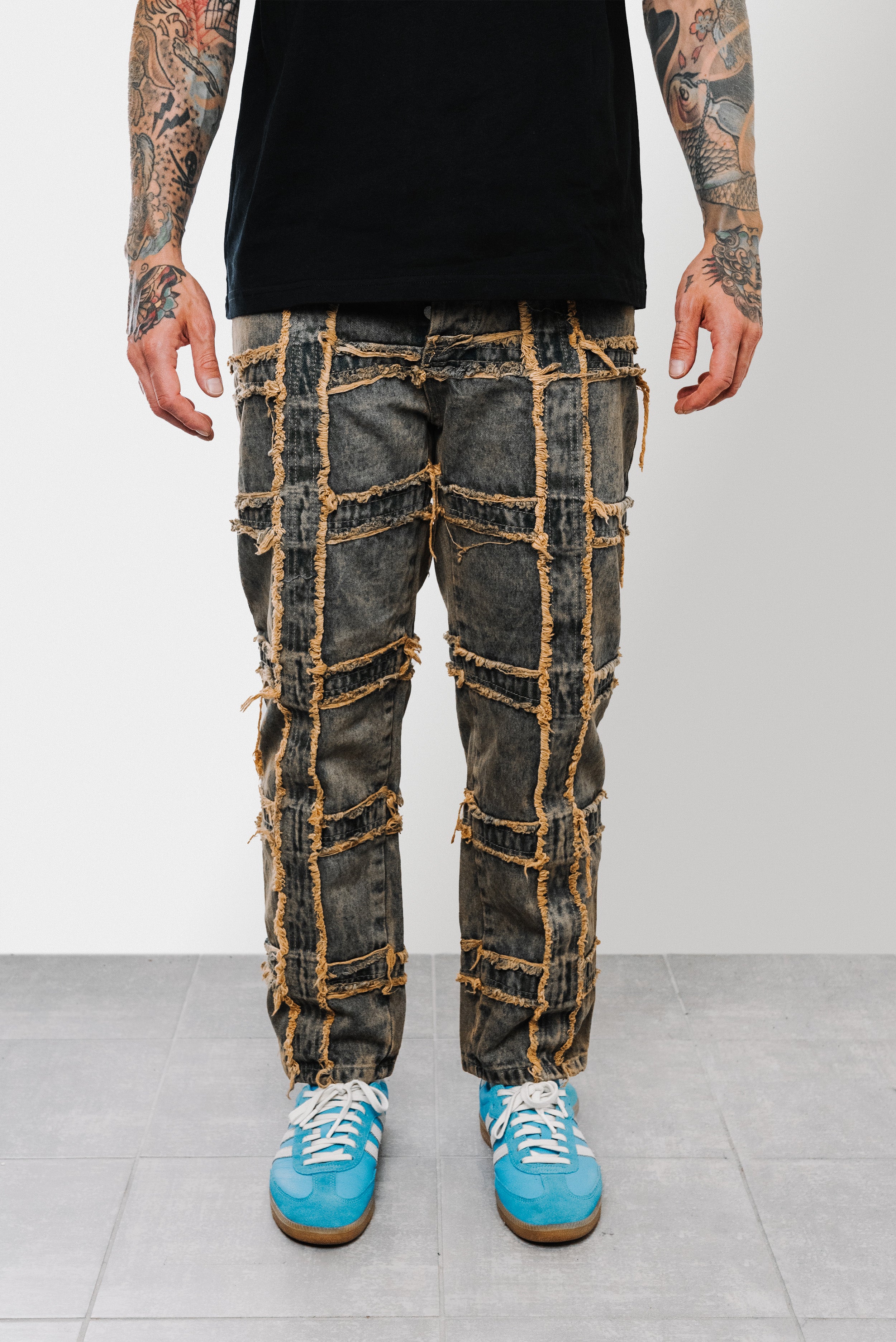 SLAVED ORANGE DENIM JEANS - Replacement Brand