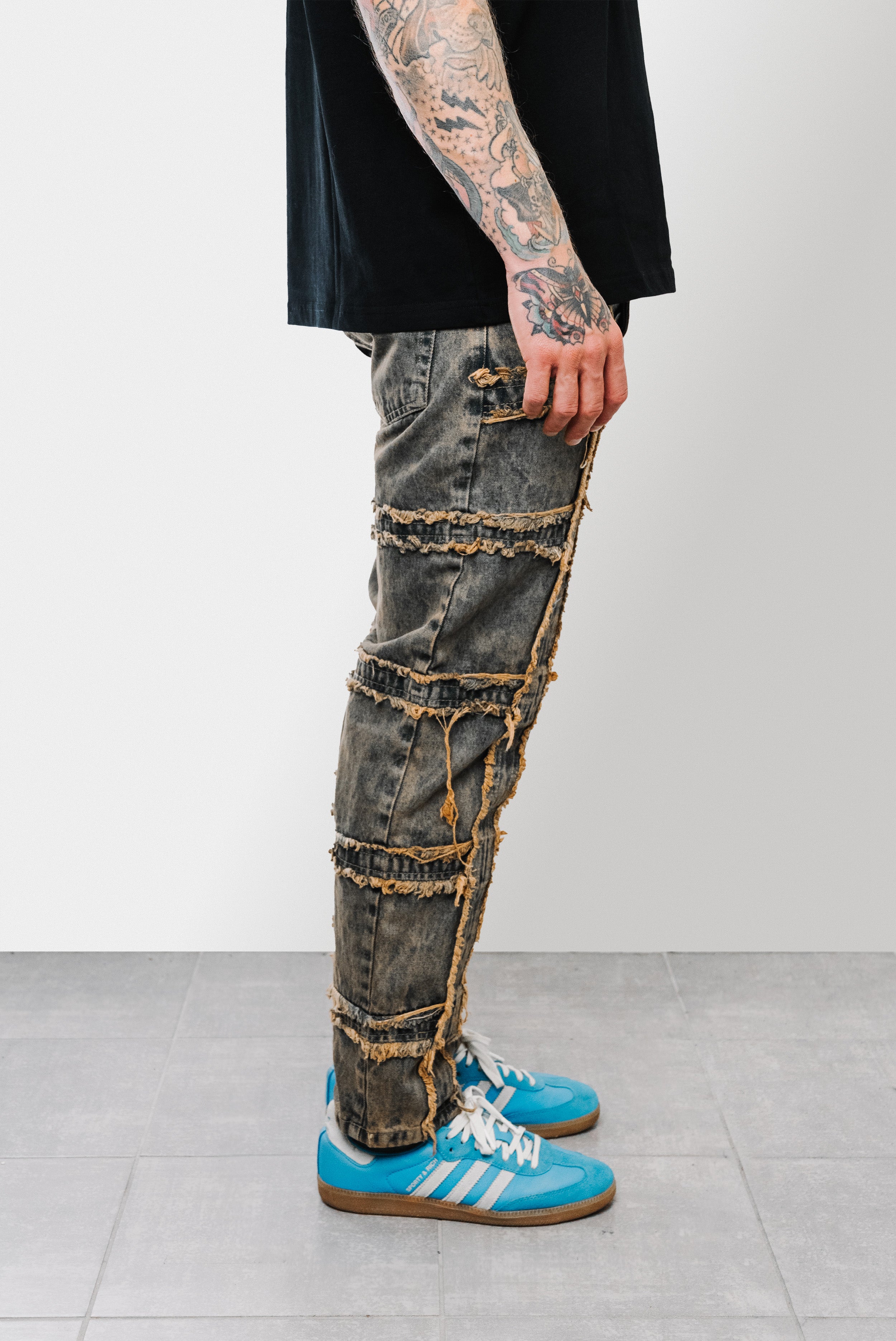 SLAVED ORANGE DENIM JEANS - Replacement Brand