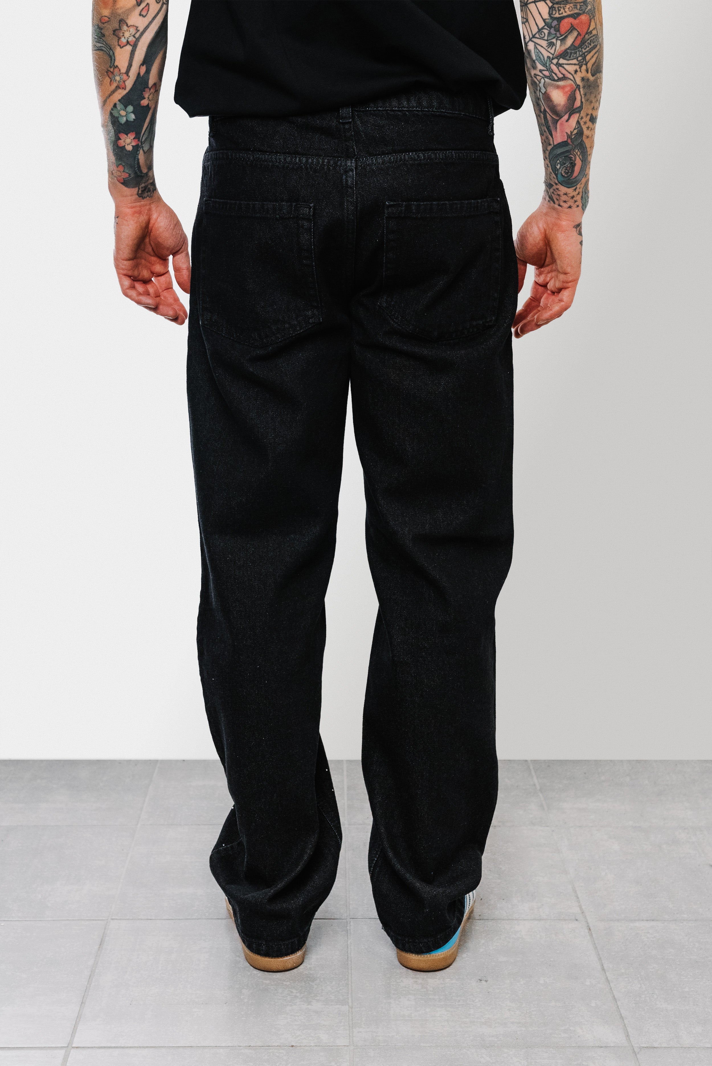 SPARKLY DENIM BLACK JEANS - Shoebuya Brand