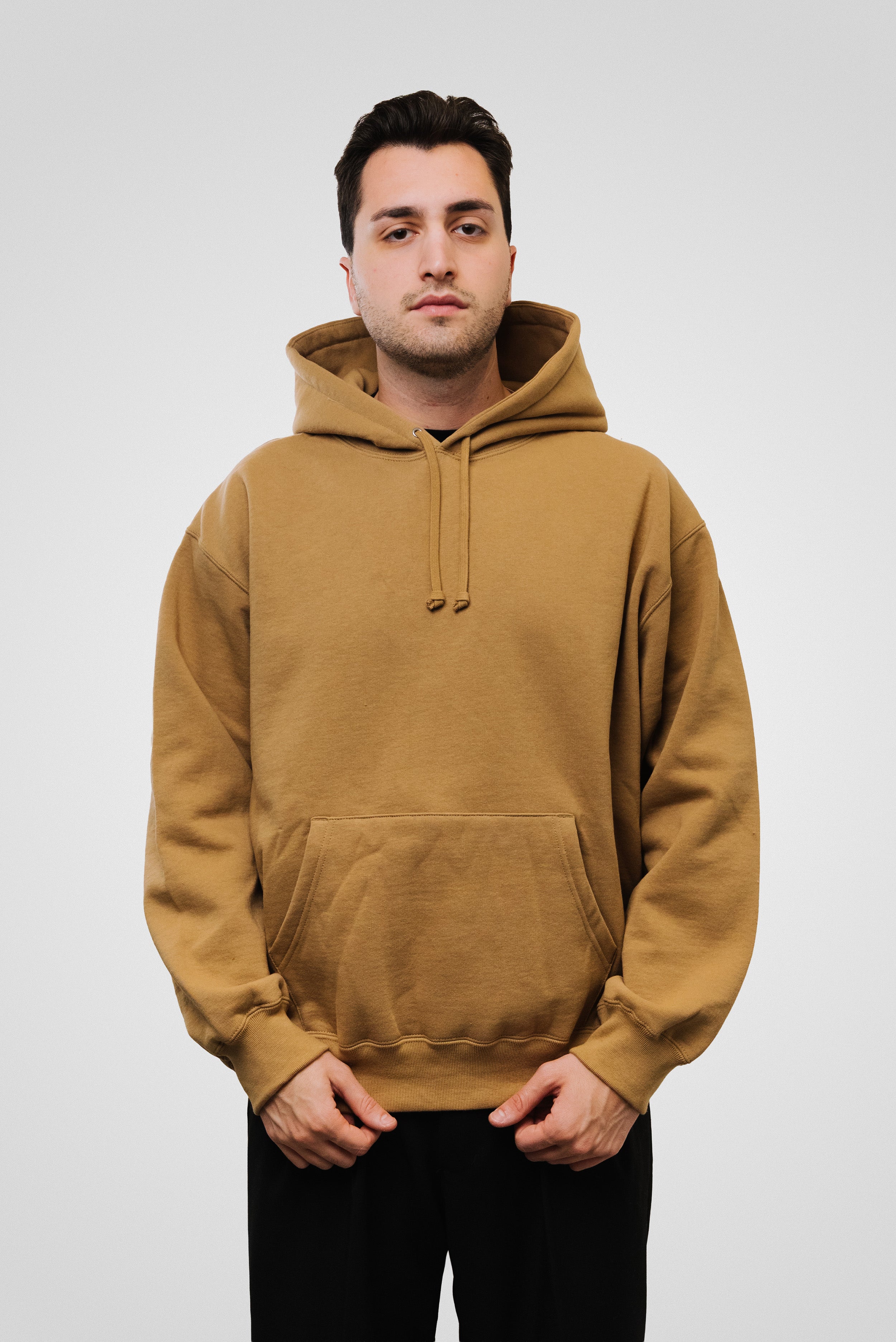 SUPREME SATIN APPLIQUE HOODIE BROWN