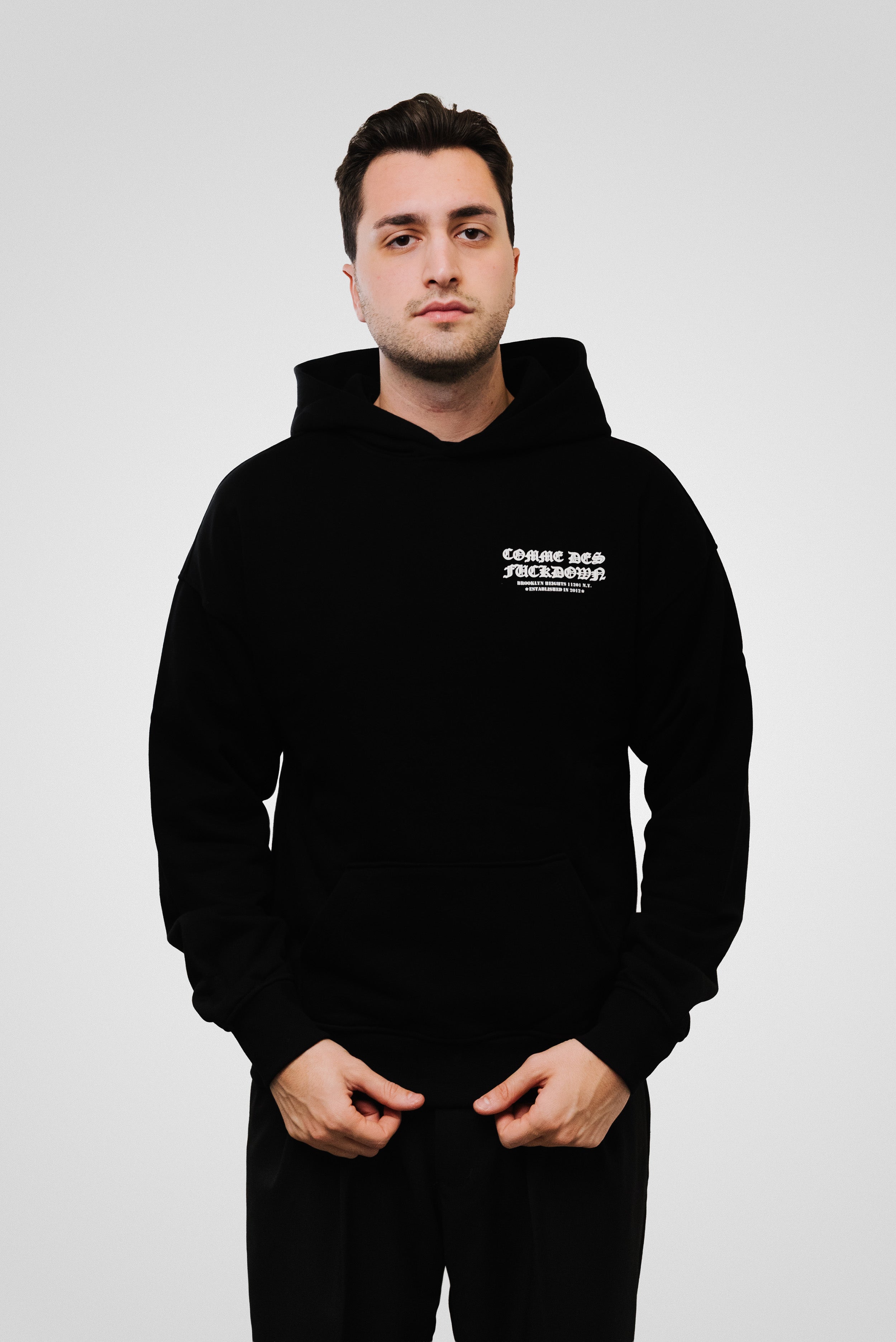 GOTHIC HOODIE BLACK - Comme Des Fuckdown