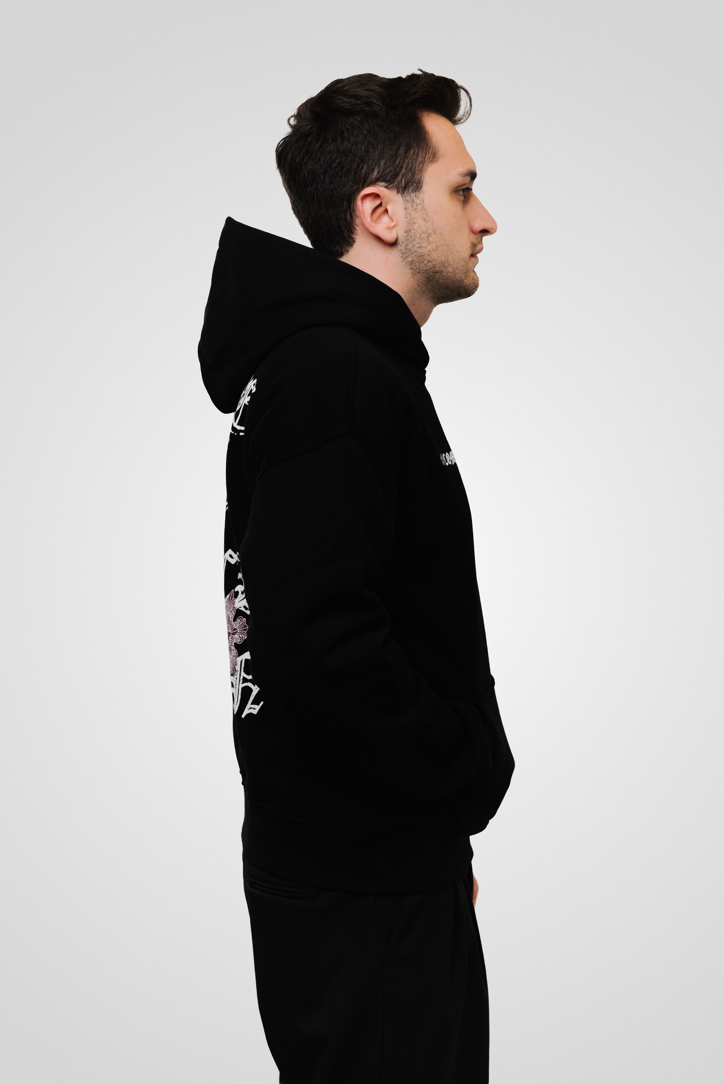 FLOWER HOODIE BLACK - Comme Des Fuckdown