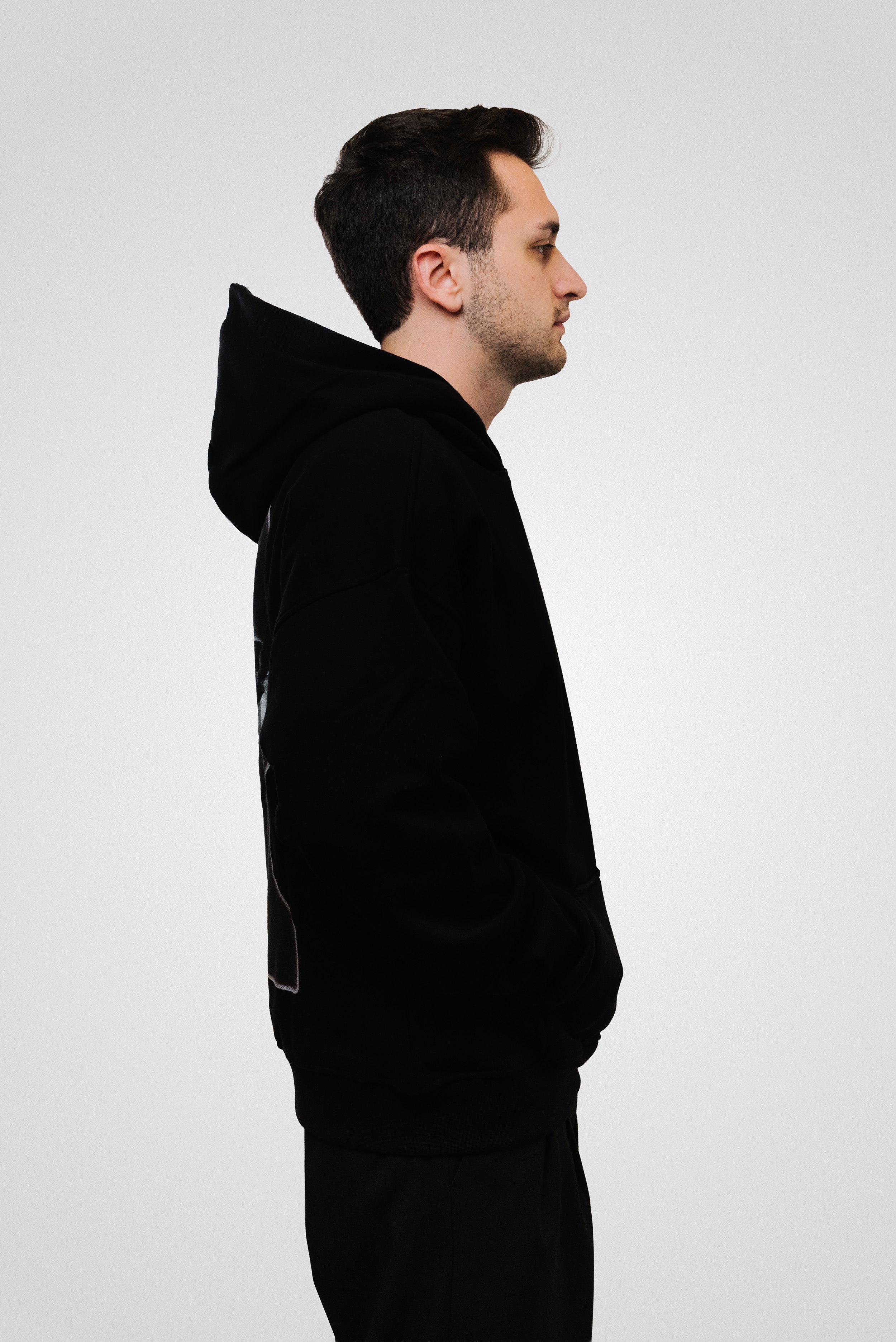 HOODIE BLACK/BORDEAUX - Comme Des Fuckdown