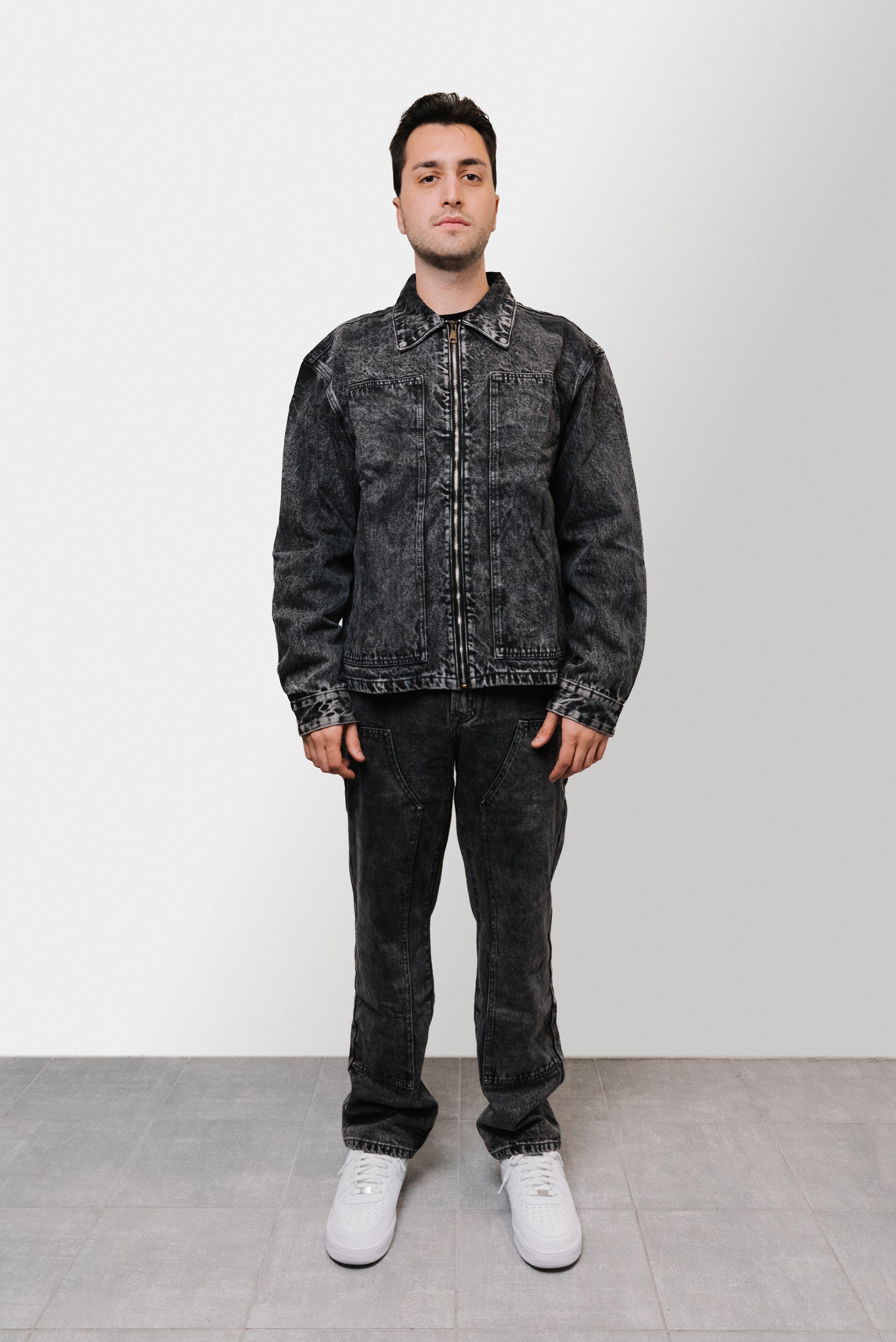 WASHED BLACK DENIM SUIT - Brunoleoni