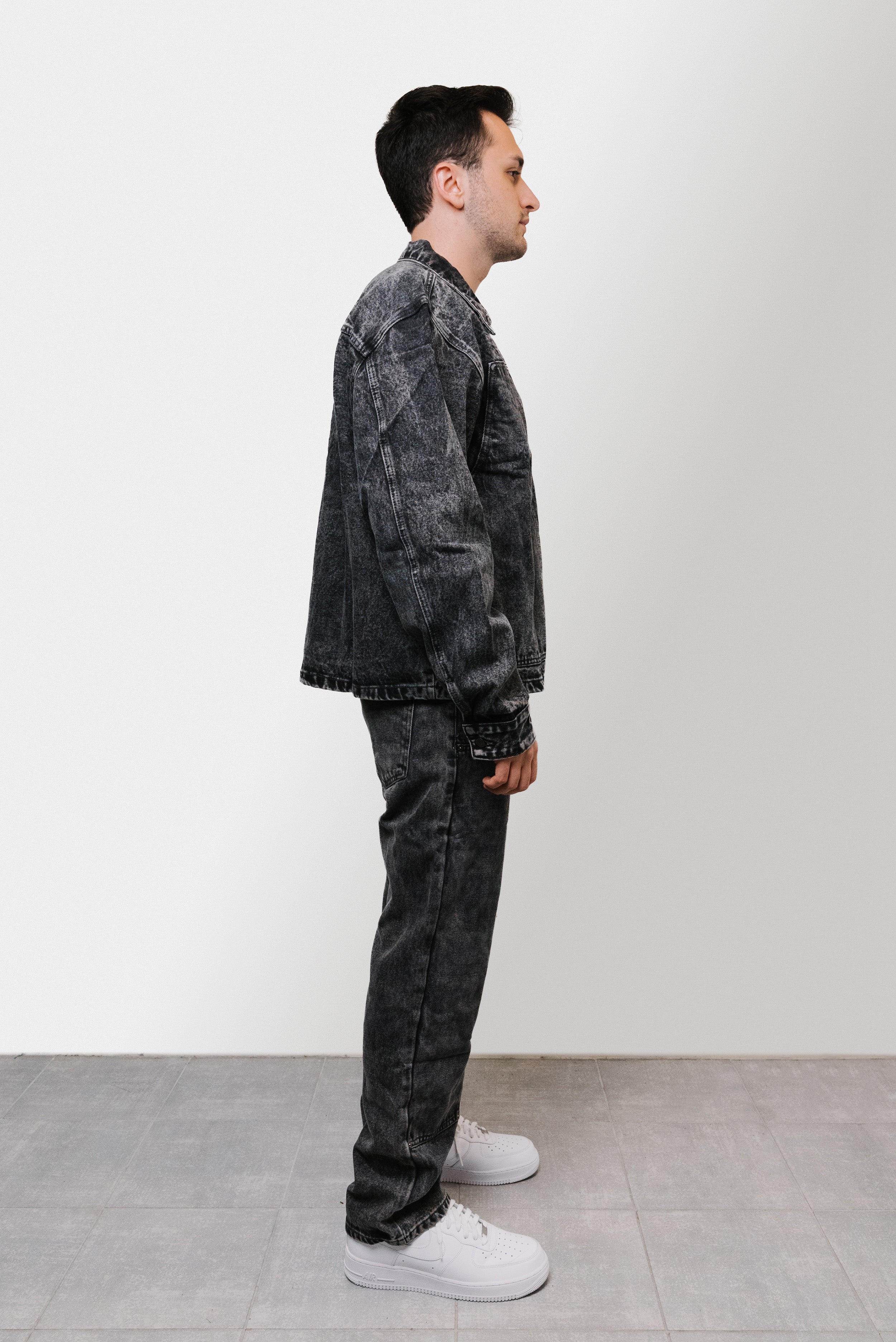 WASHED BLACK DENIM SUIT - Brunoleoni