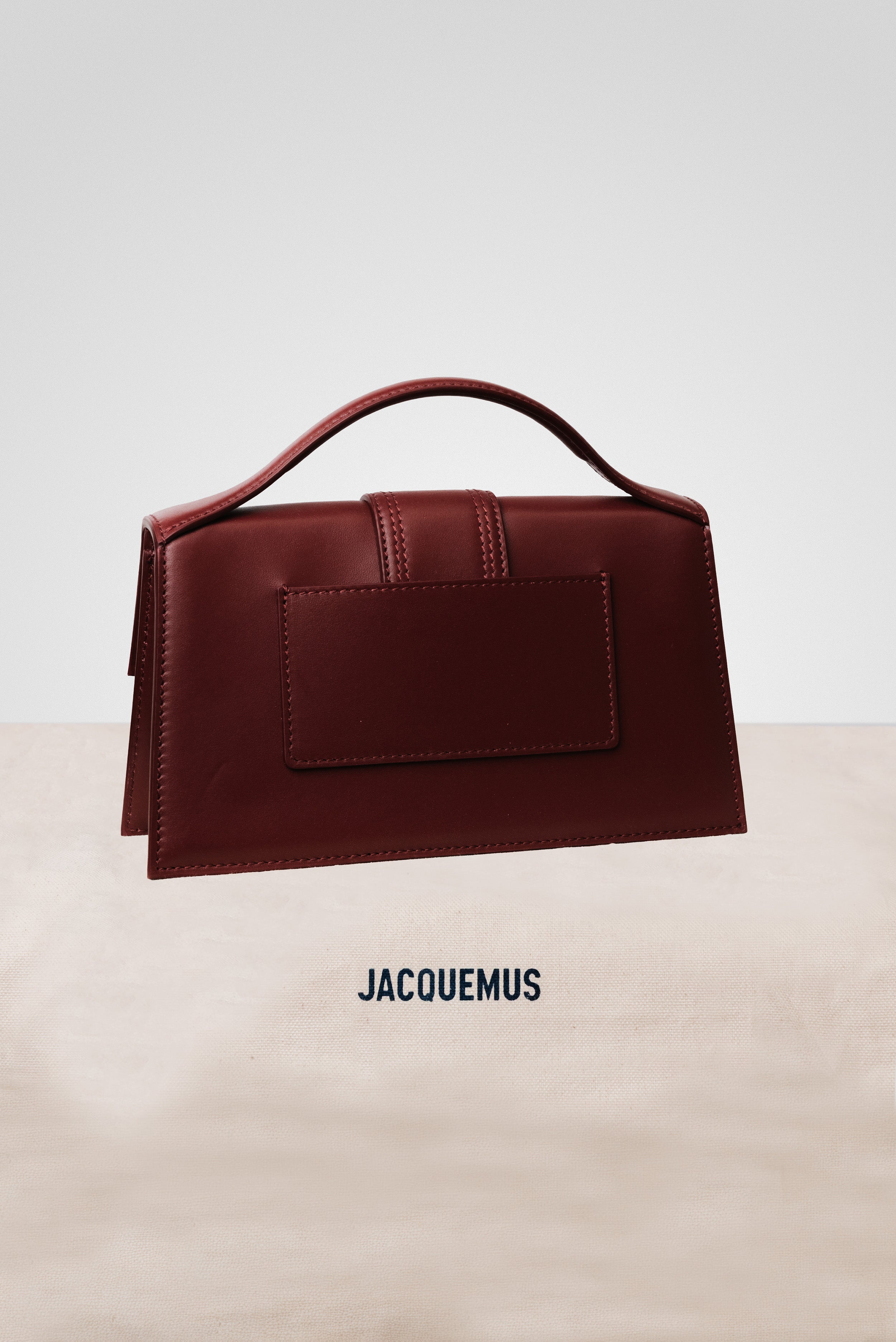 JACQUEMUS LE GRAND BAMBINO CROSSBODY FLAP BAG BURGUNDY