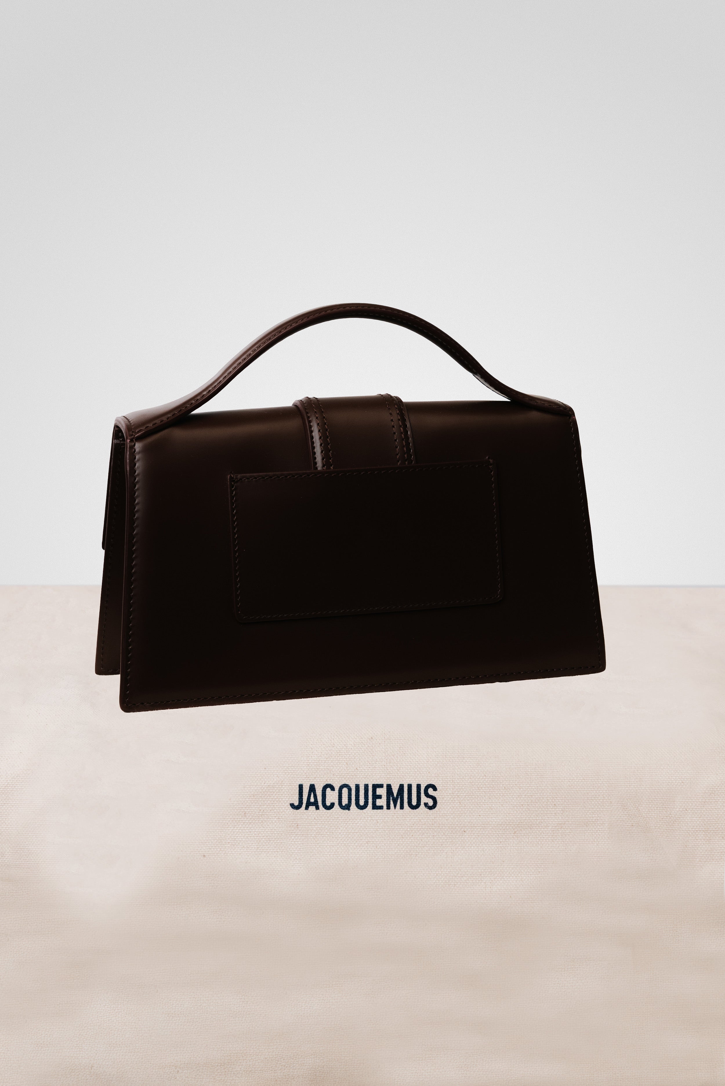 JACQUEMUS LE GRAND BAMBINO CROSSBODY FLAP BAG DARK BROWN