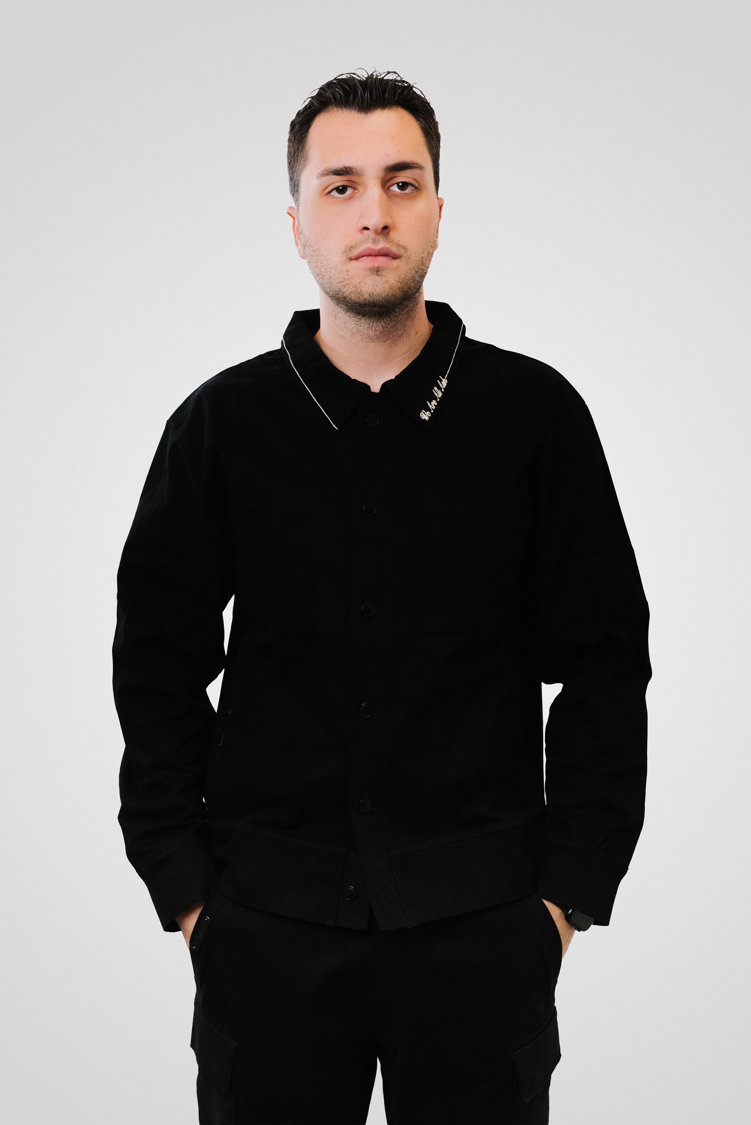 BLACK CARGO JACKET - We Are All Ash