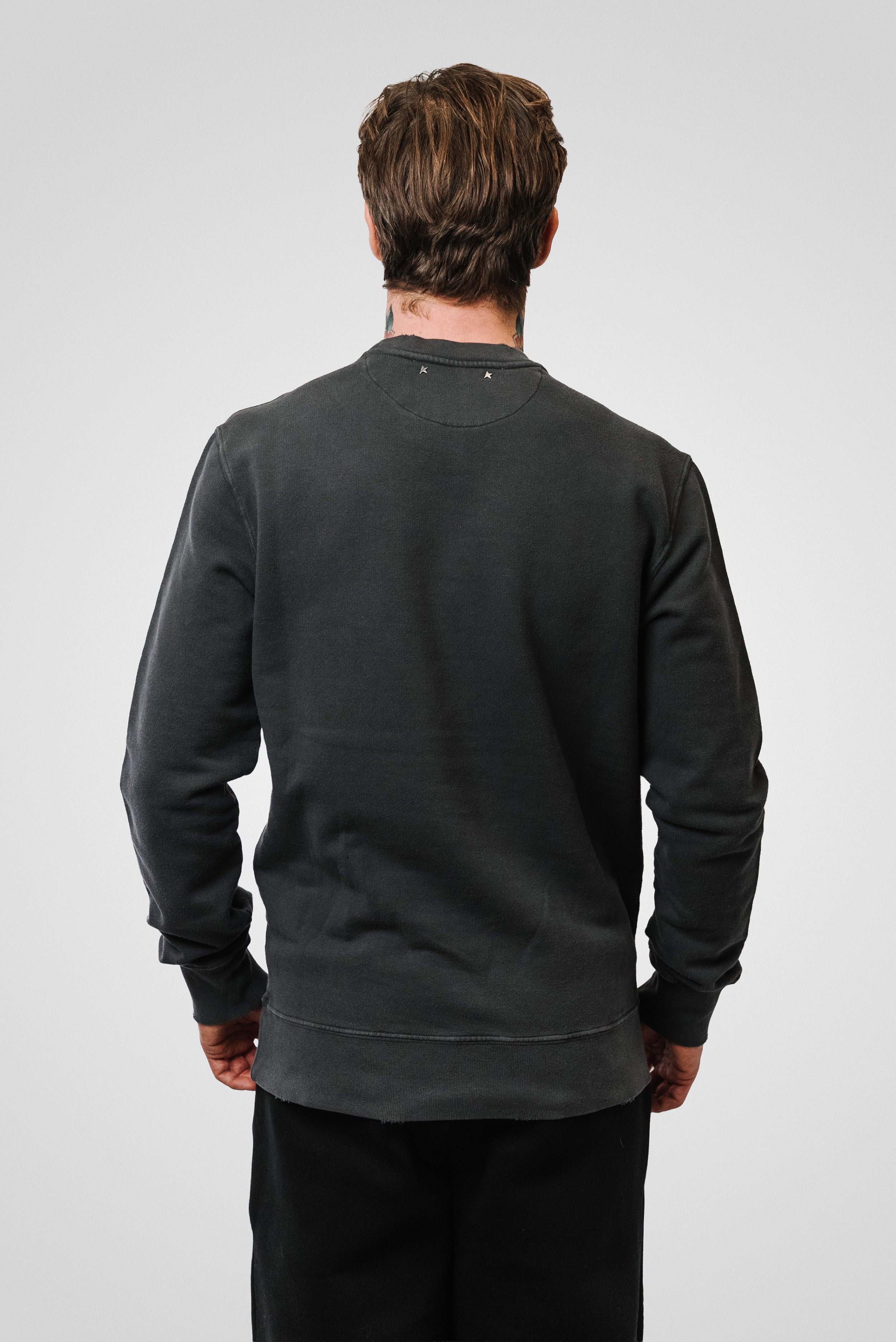 GOLDEN GOOSE CREWNECK ARCHIBALD LOGO GREY