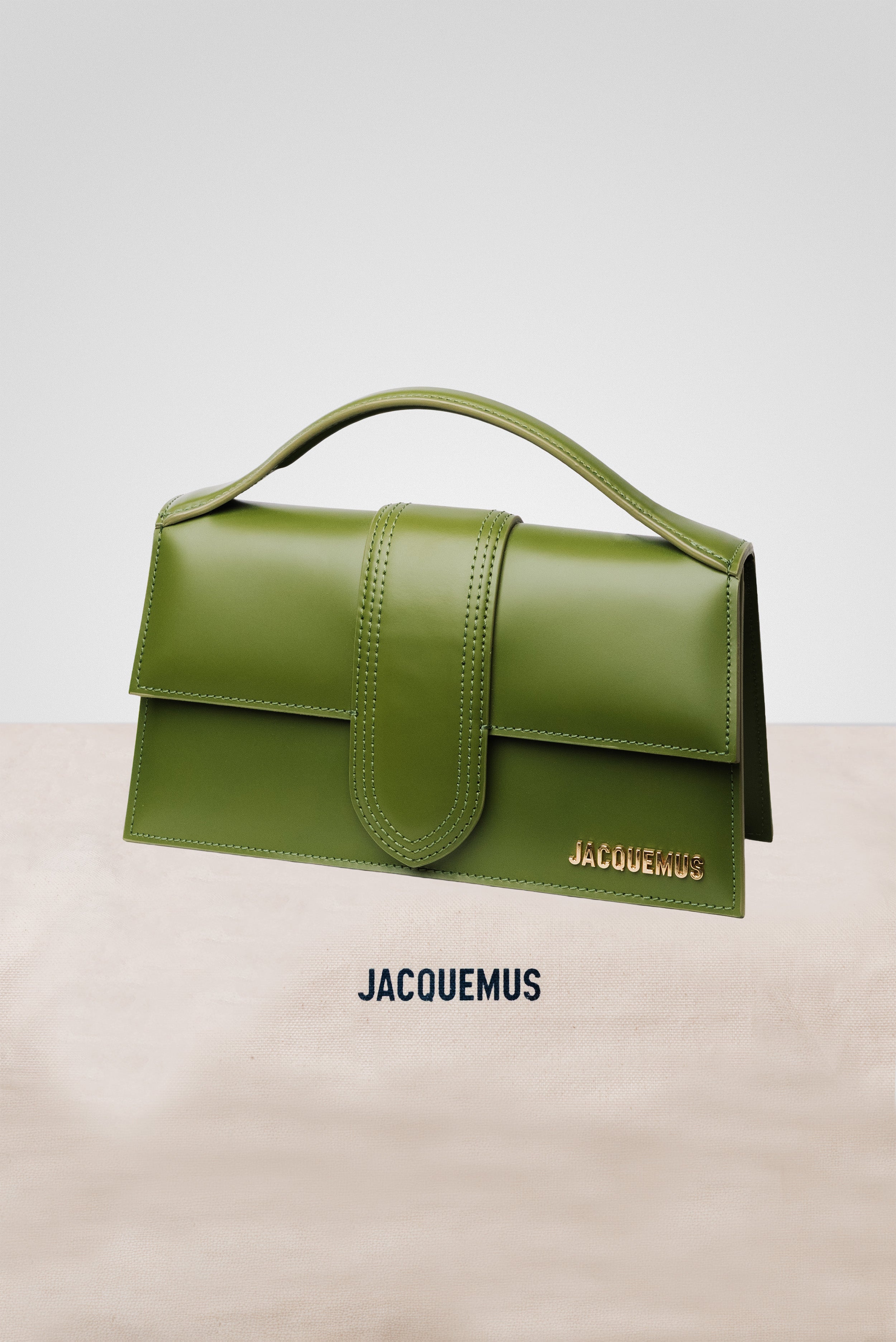 JACQUEMUS LE GRAND BAMBINO CROSSBODY FLAP BAG OLIVE GREEN