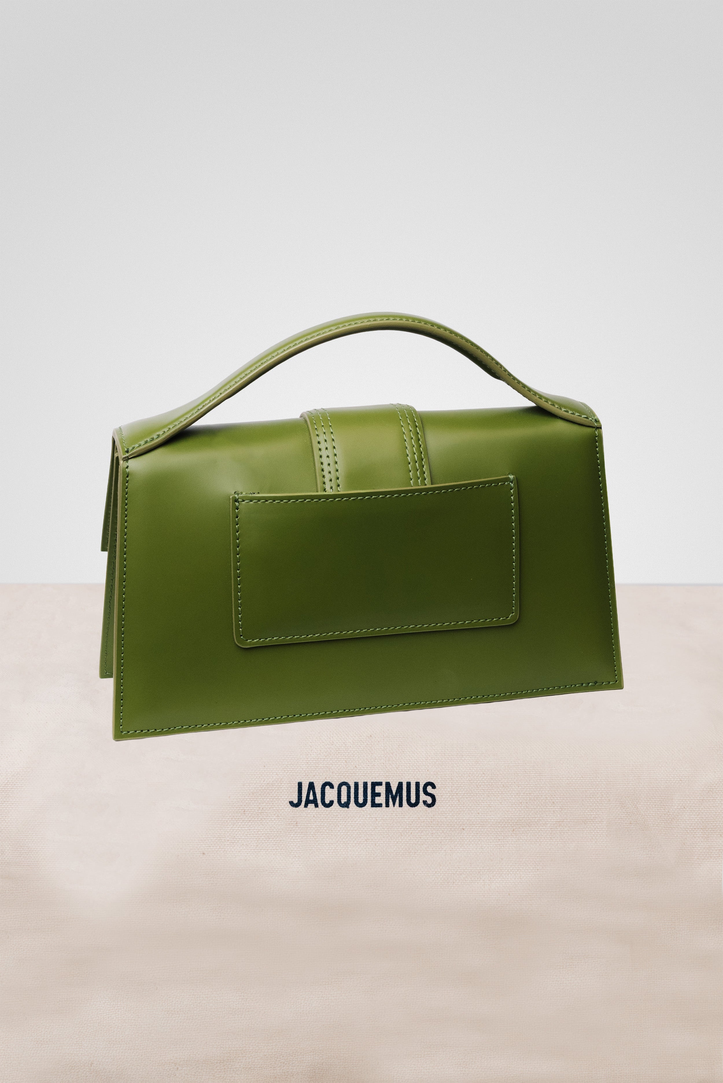 JACQUEMUS LE GRAND BAMBINO CROSSBODY FLAP BAG OLIVE GREEN