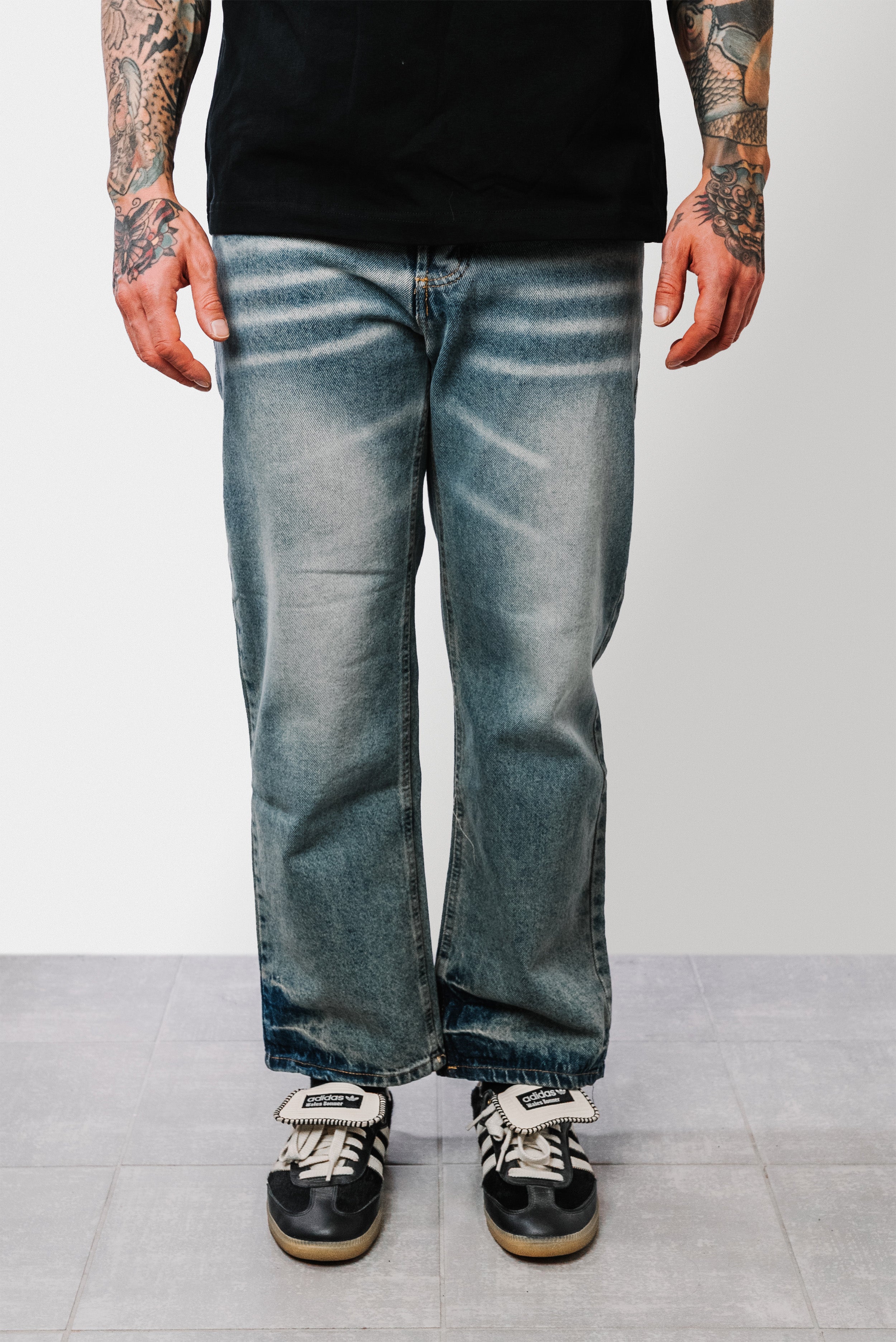 DREAMER SLAVED DENIM JEANS - Shoebuya Brand