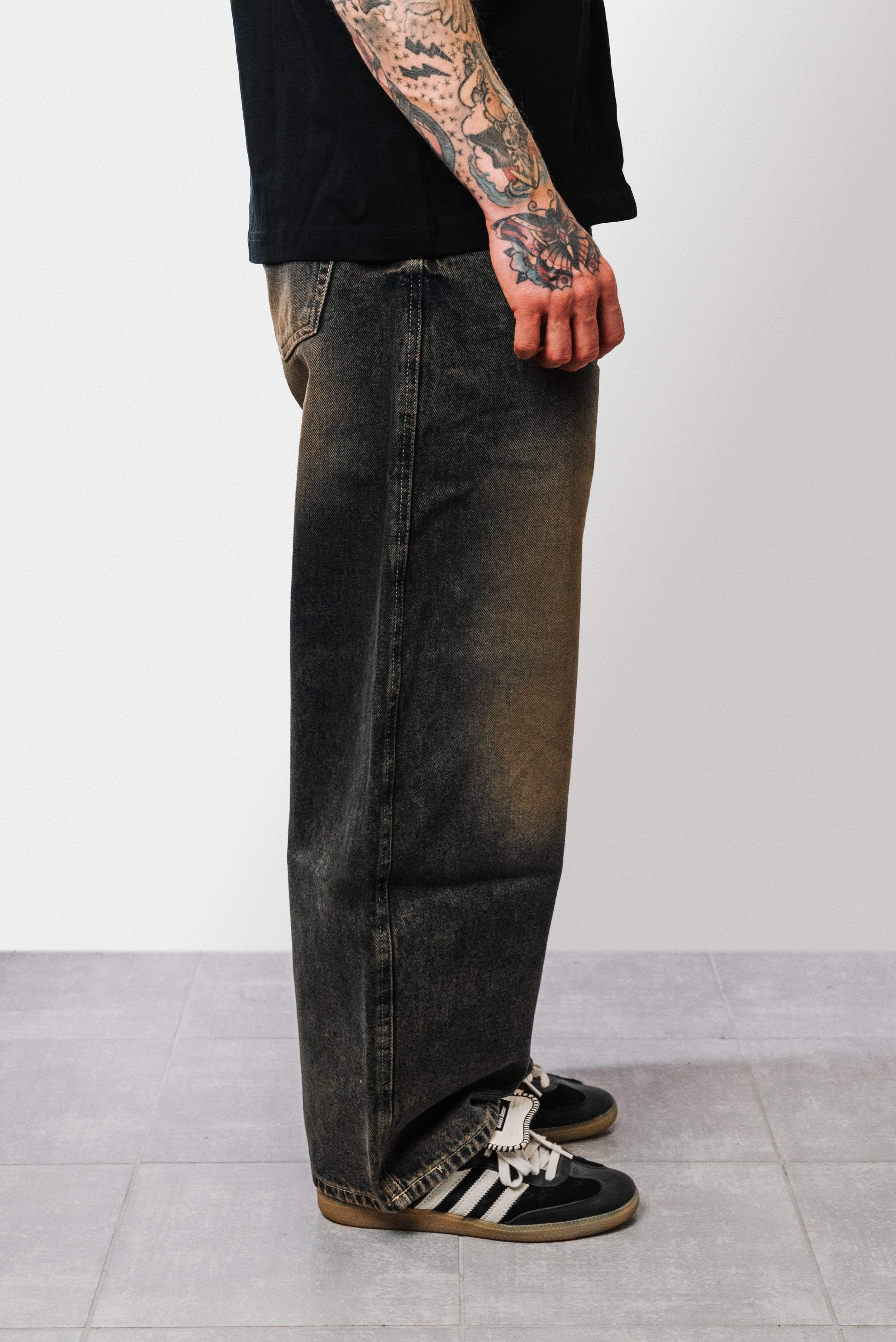 WASHED DENIM BALOON JEANS - Replacement Brand