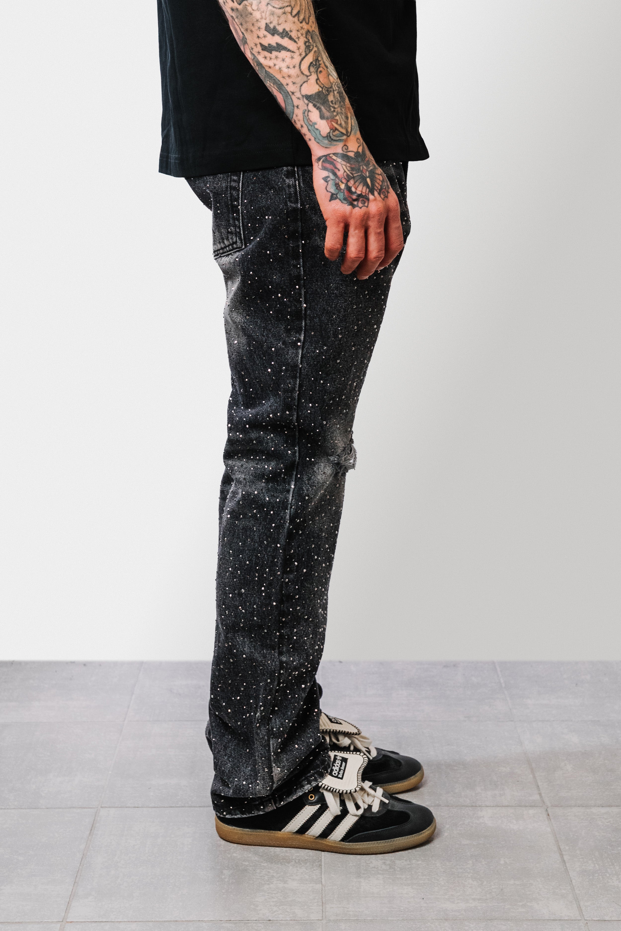 CONCERT GLITTER GREY DENIM - Shoebuya Design