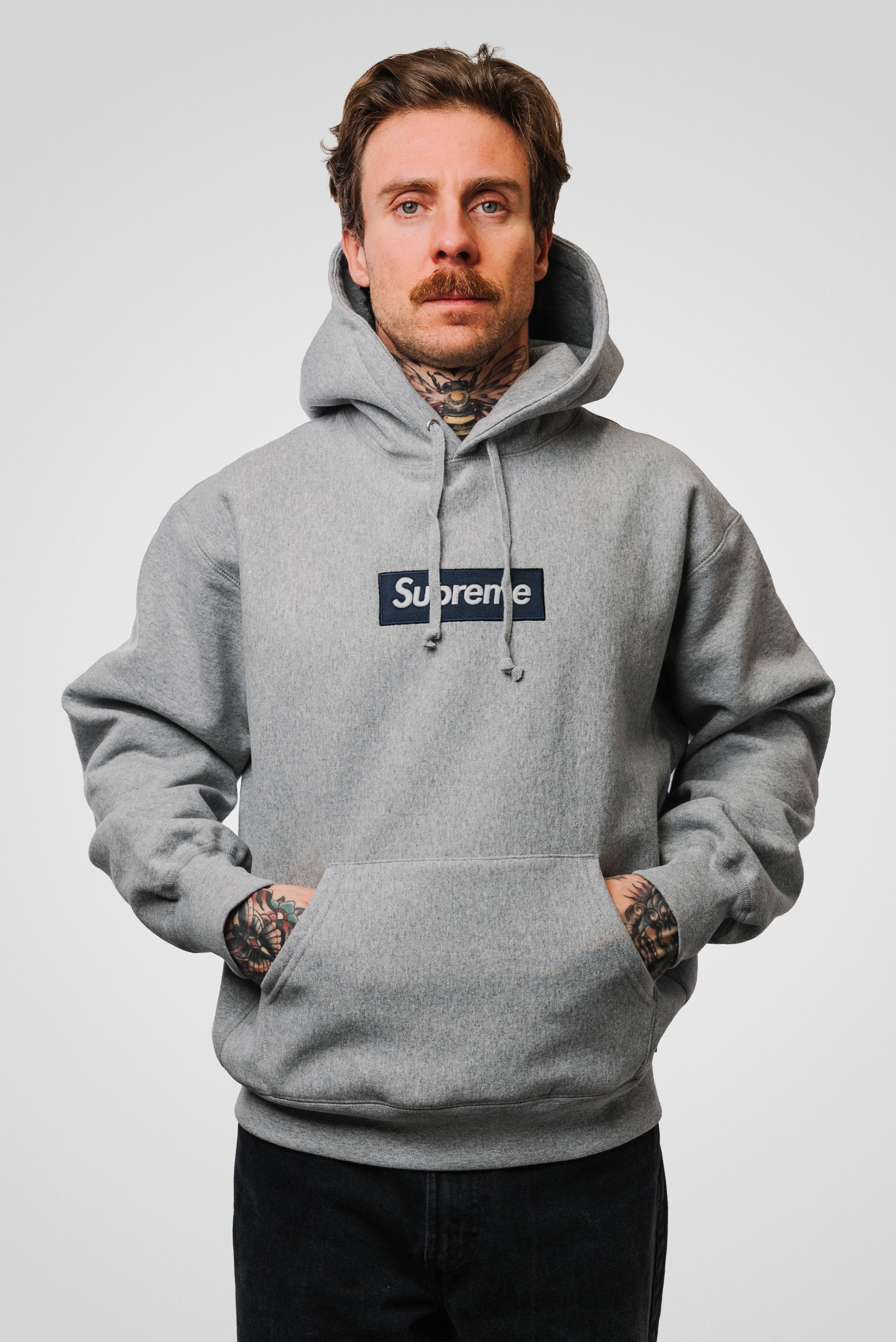 SUPREME BOX LOGO HOODIE FW25 GREY