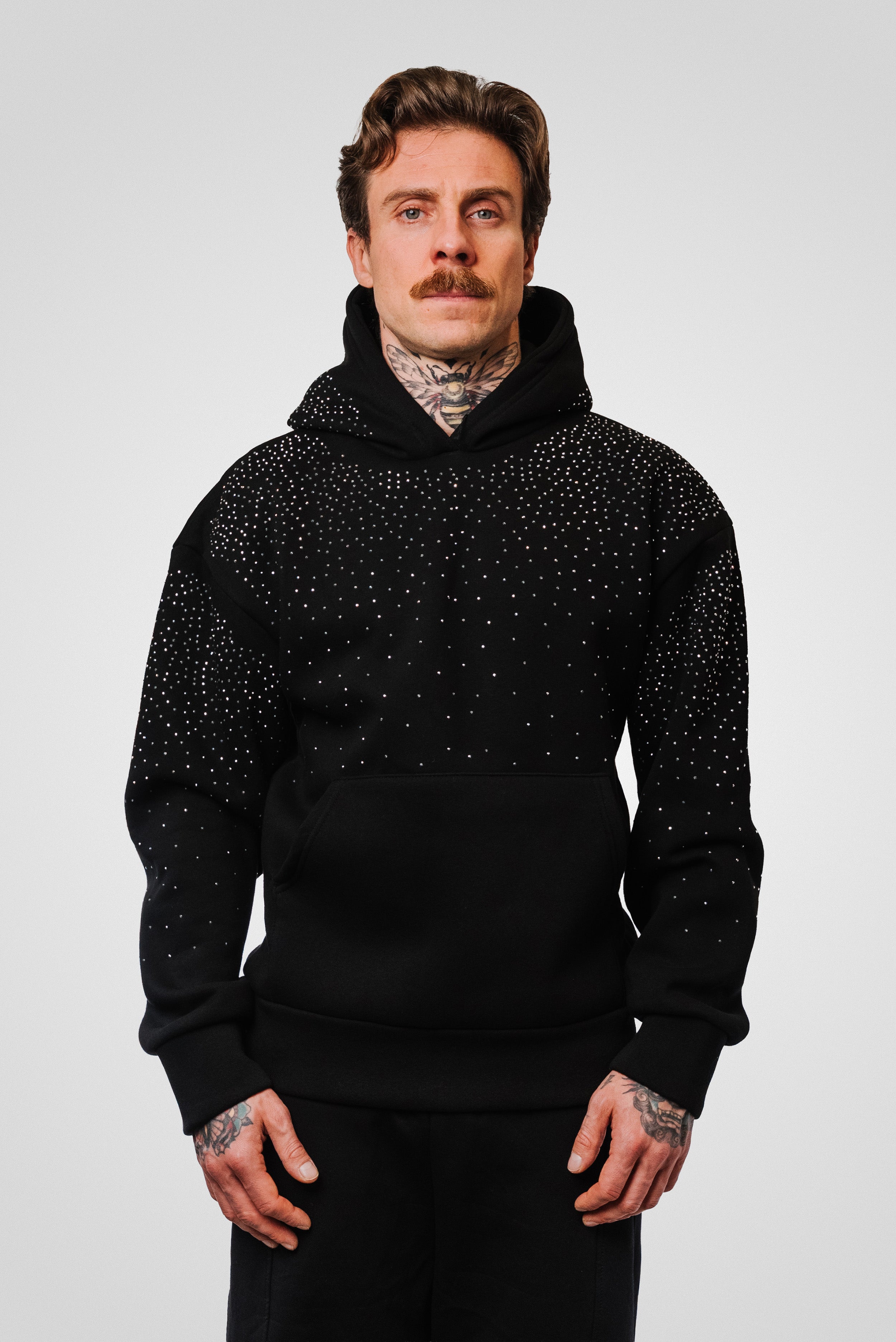 SPARCKLY BOXY HOODIE BLACK - Shoebuya Design