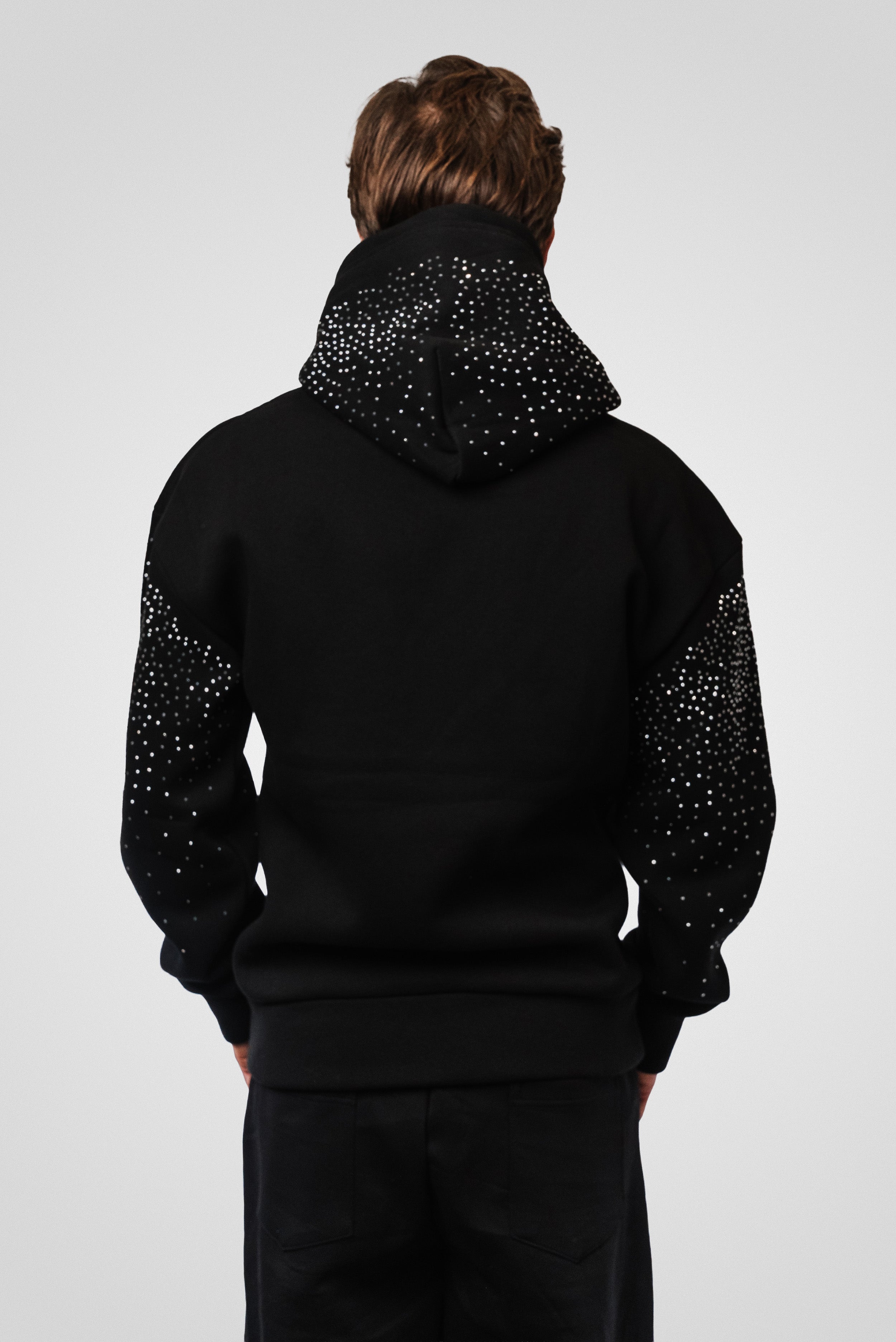 SPARCKLY BOXY HOODIE BLACK - Shoebuya Design