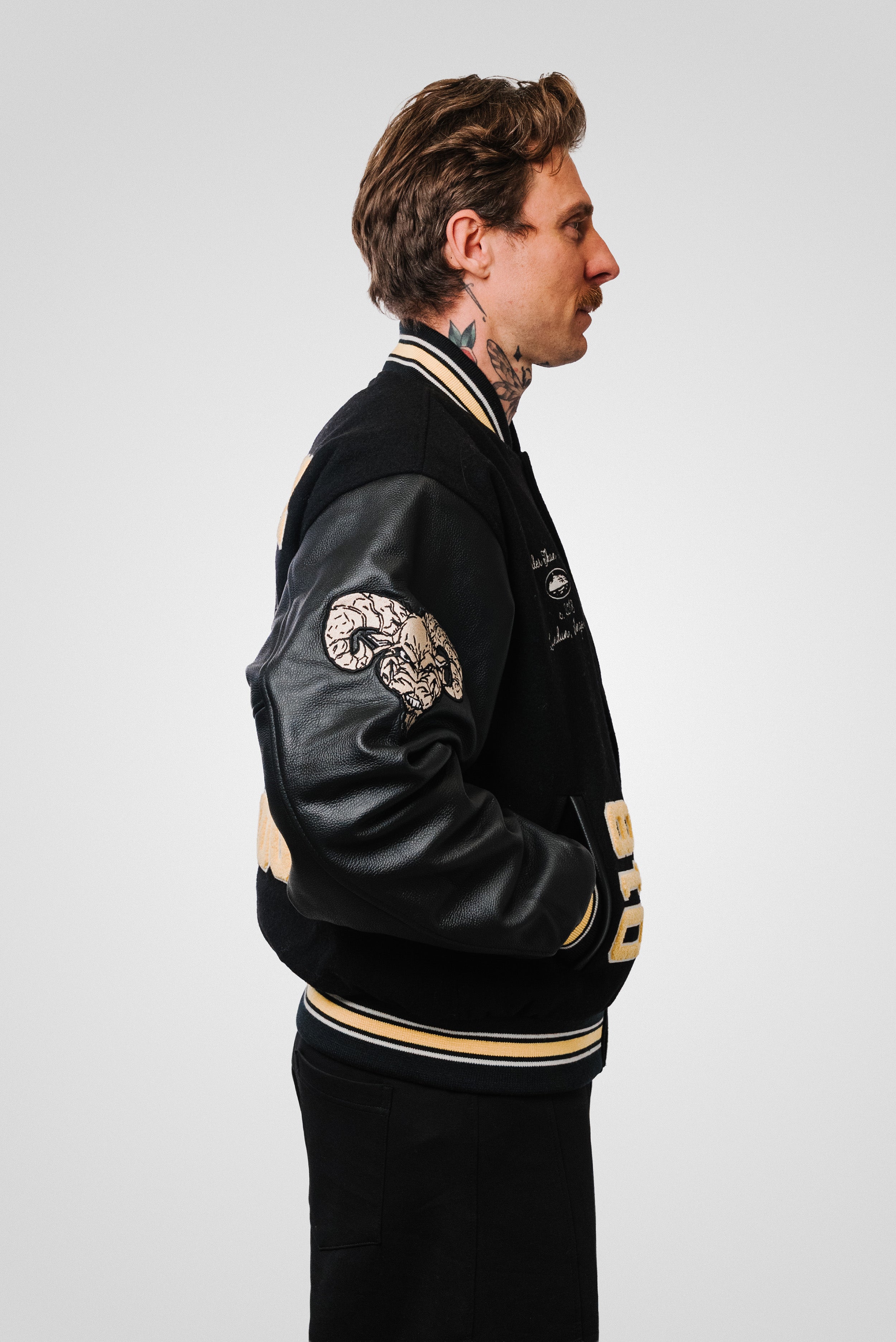 CORTEIZ GOAT VARSITY JACKET BLACK