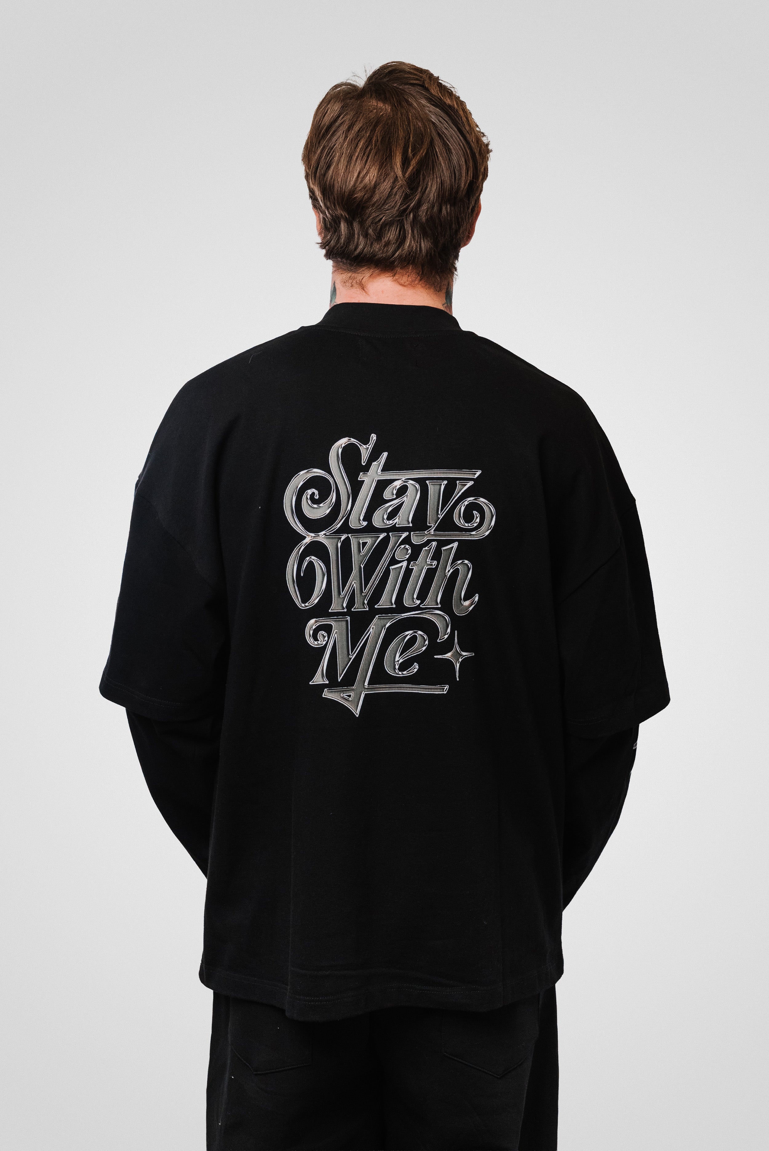 STAR DOUBLE LONGSLEEVE TEE BLACK - Shoebuya Design