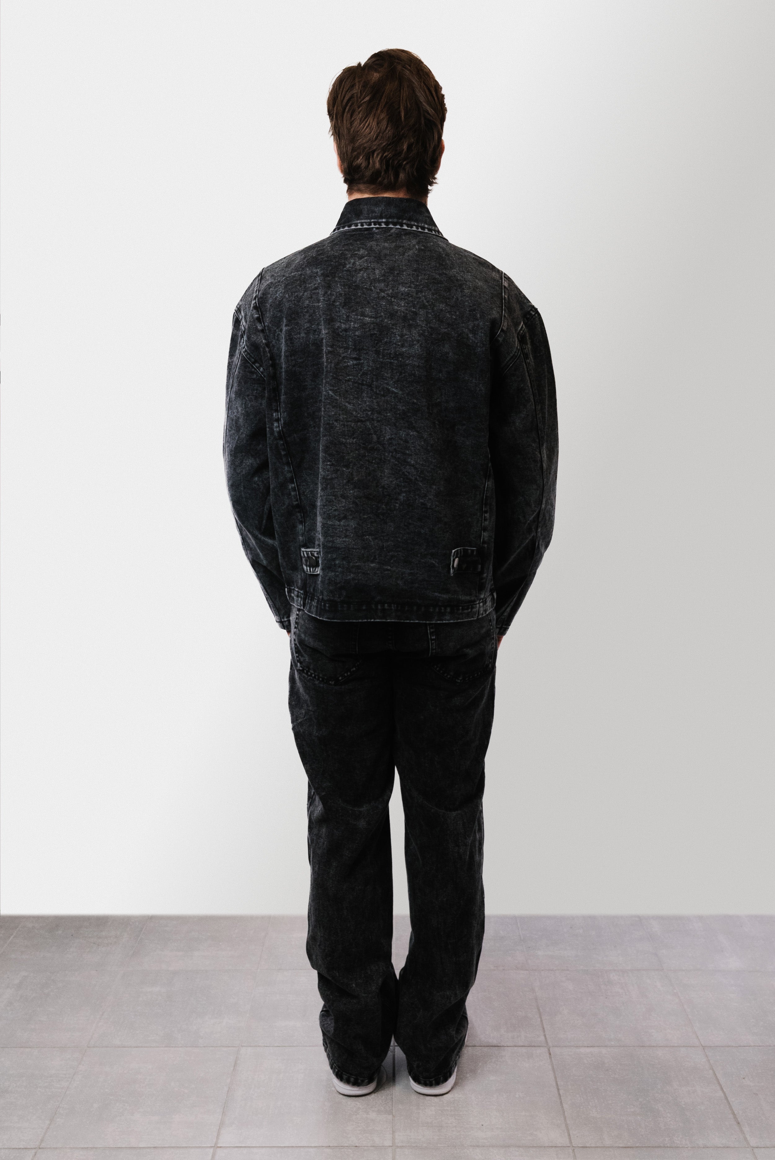 BLACK ZIPPED DENIM SUIT - Replacement Brand