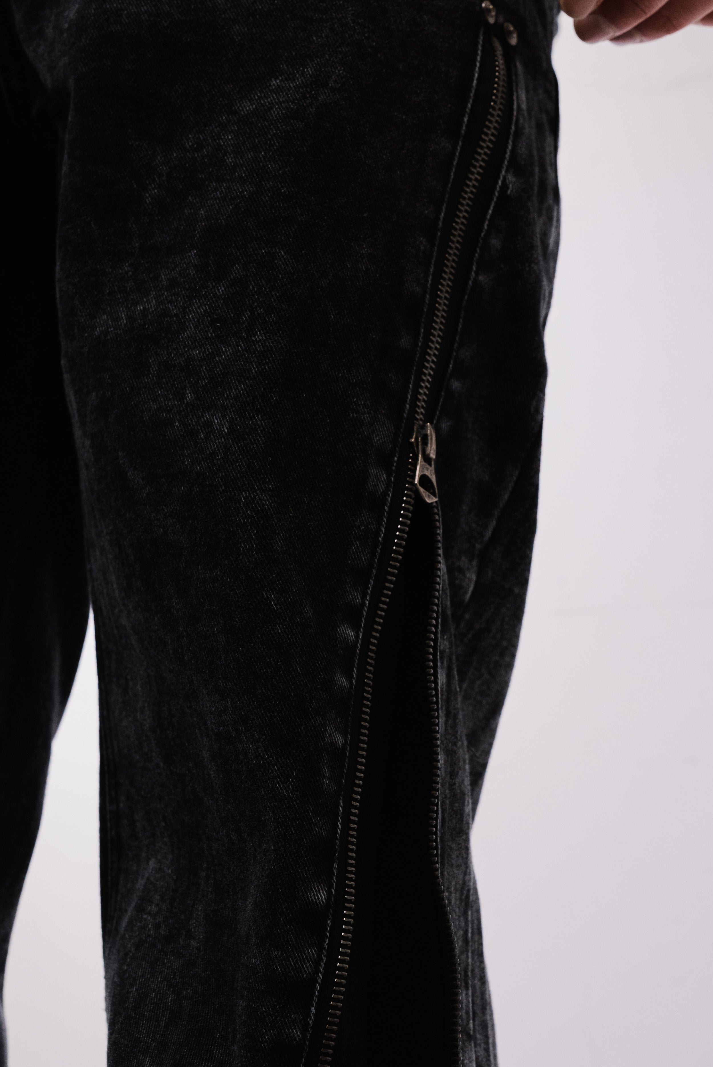 BLACK ZIPPED DENIM SUIT - Replacement Brand
