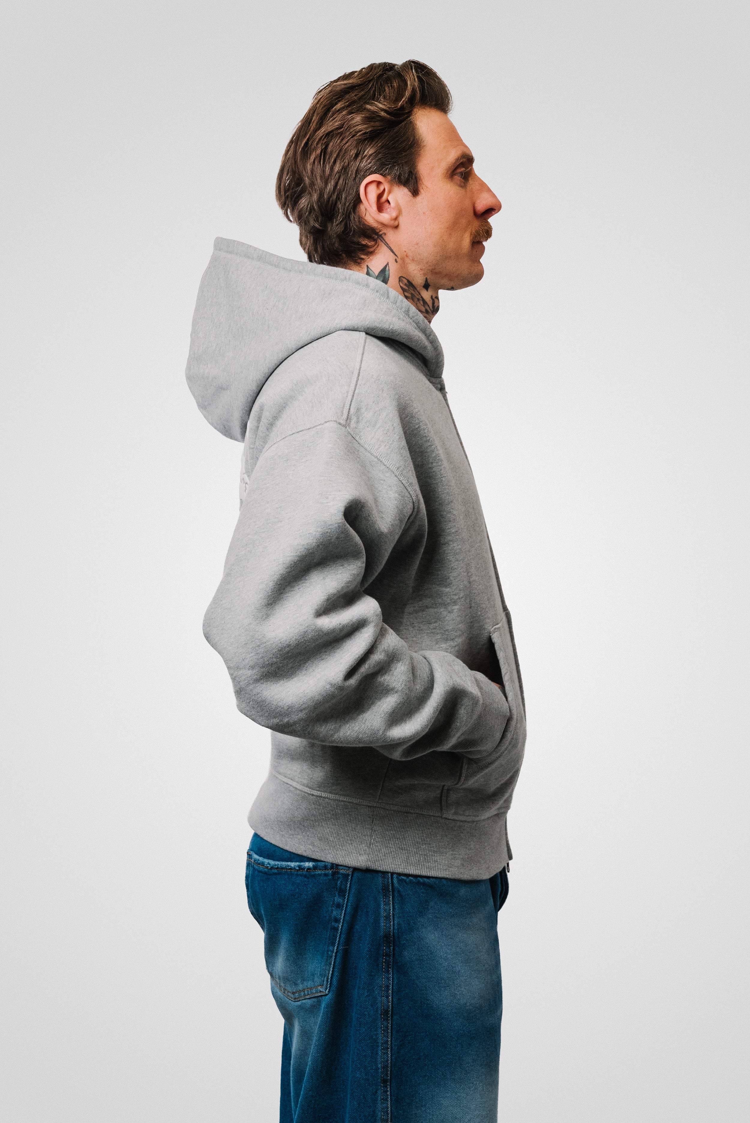 CORTEIZ ISLAND PUFF PINT ZIP HOODIE GREY