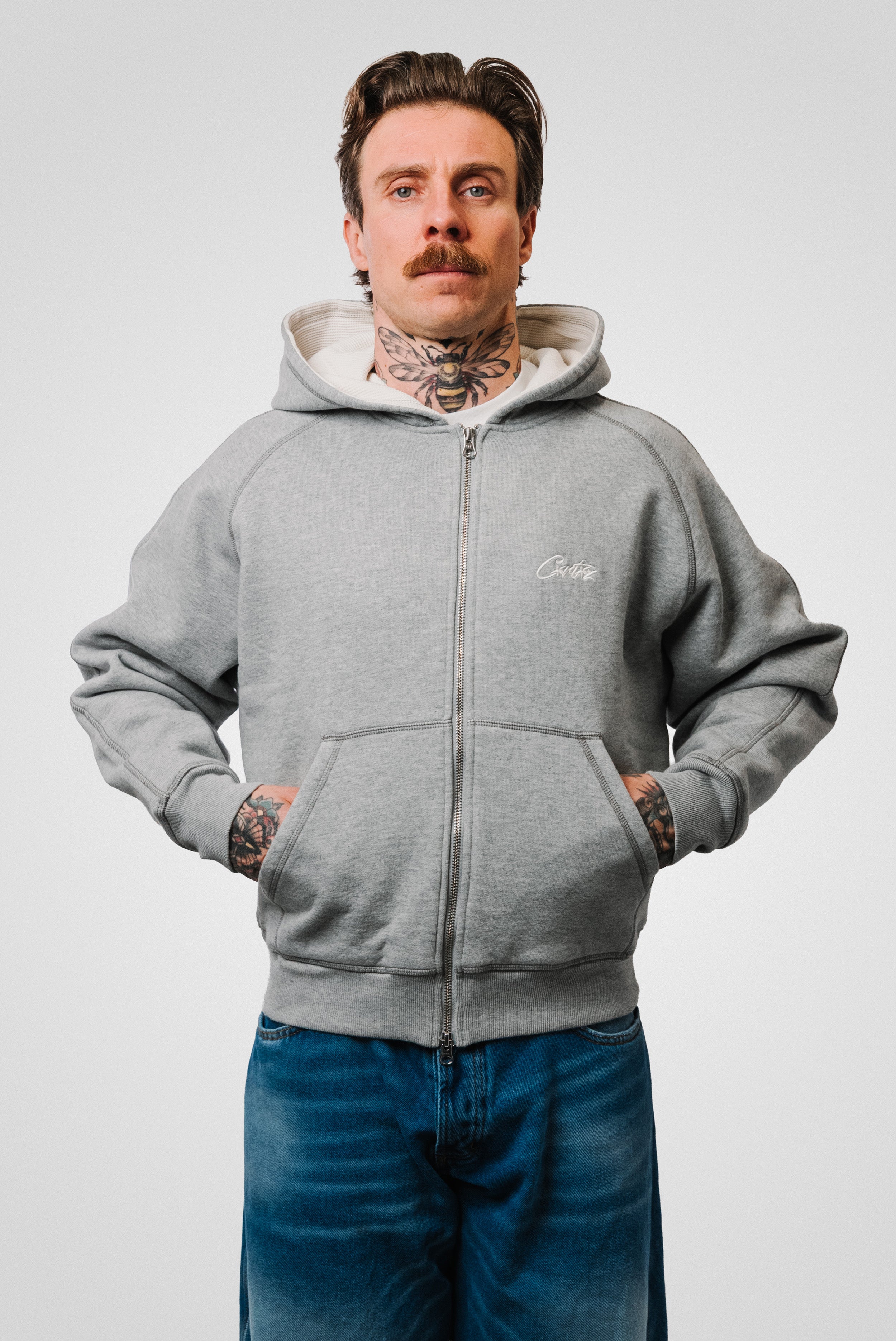 CORTEIZ THERMAL ZIP HOODIE GREY
