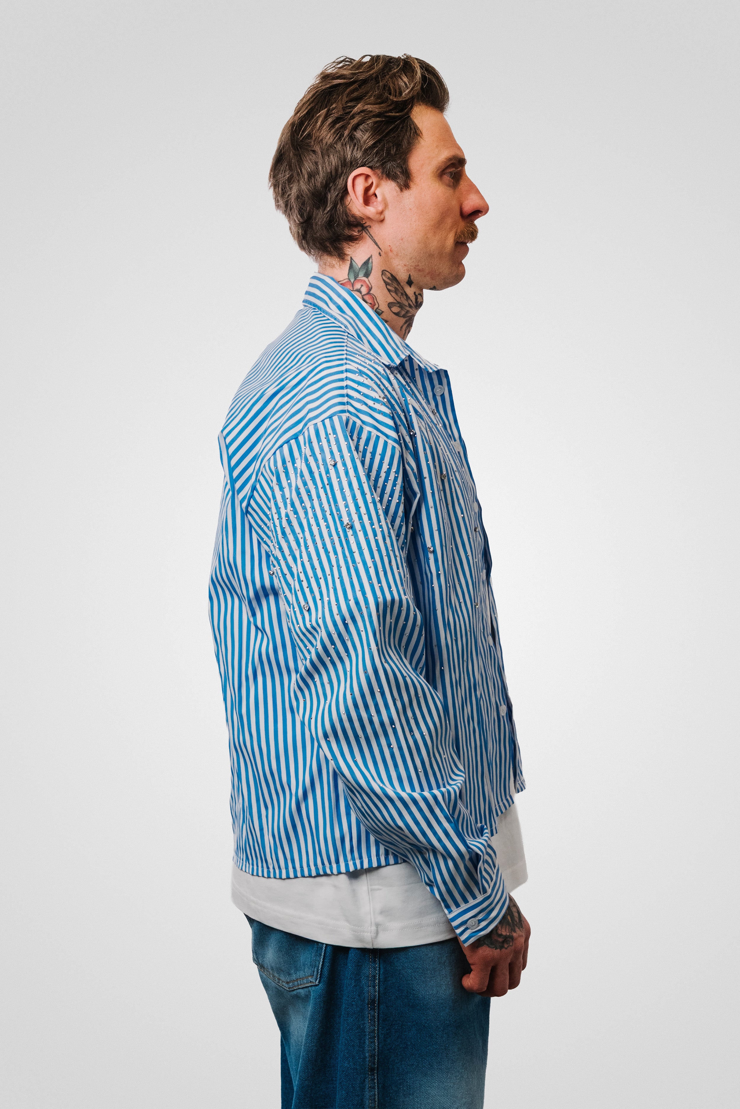 SPARCKLY STRIPED BLUE SHIRT - Replacement Brand