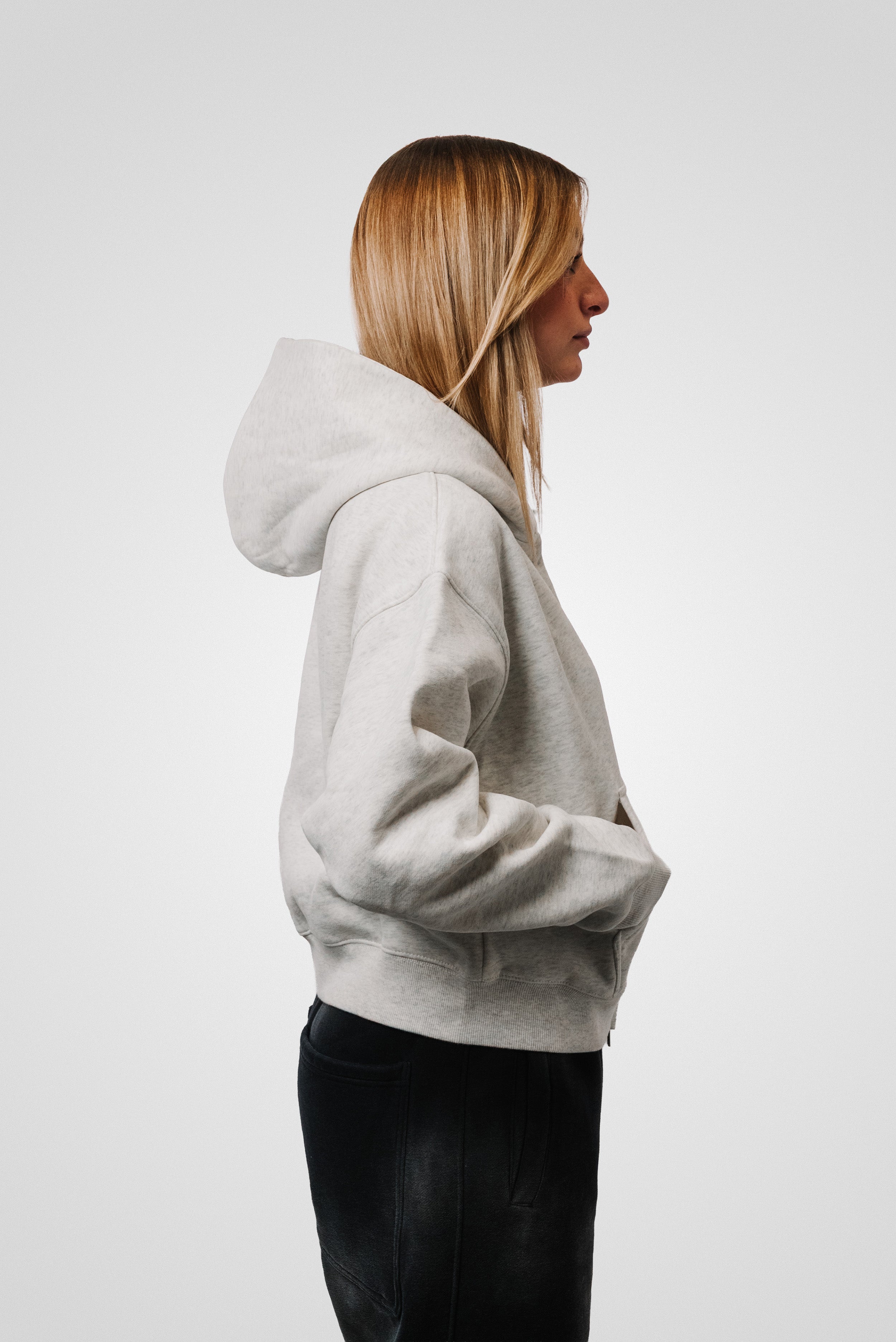 ZIP HOODIE CREAM - TheDoubleE