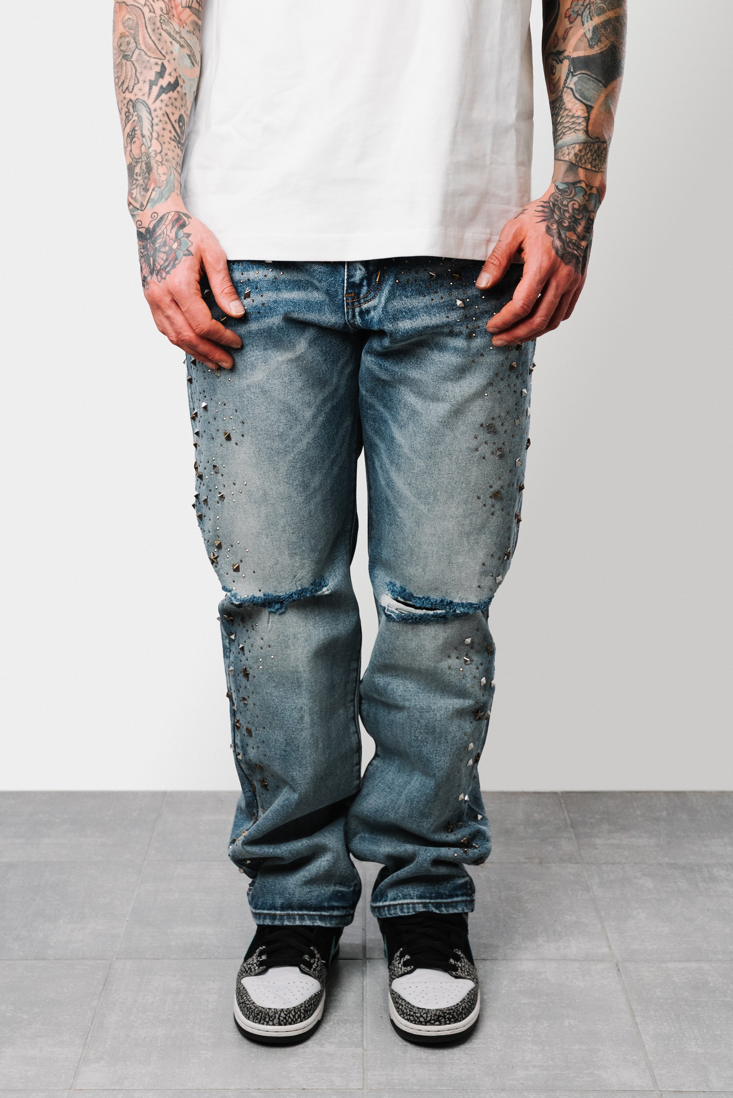 STUD BLUE DENIM - Shoebuya Design