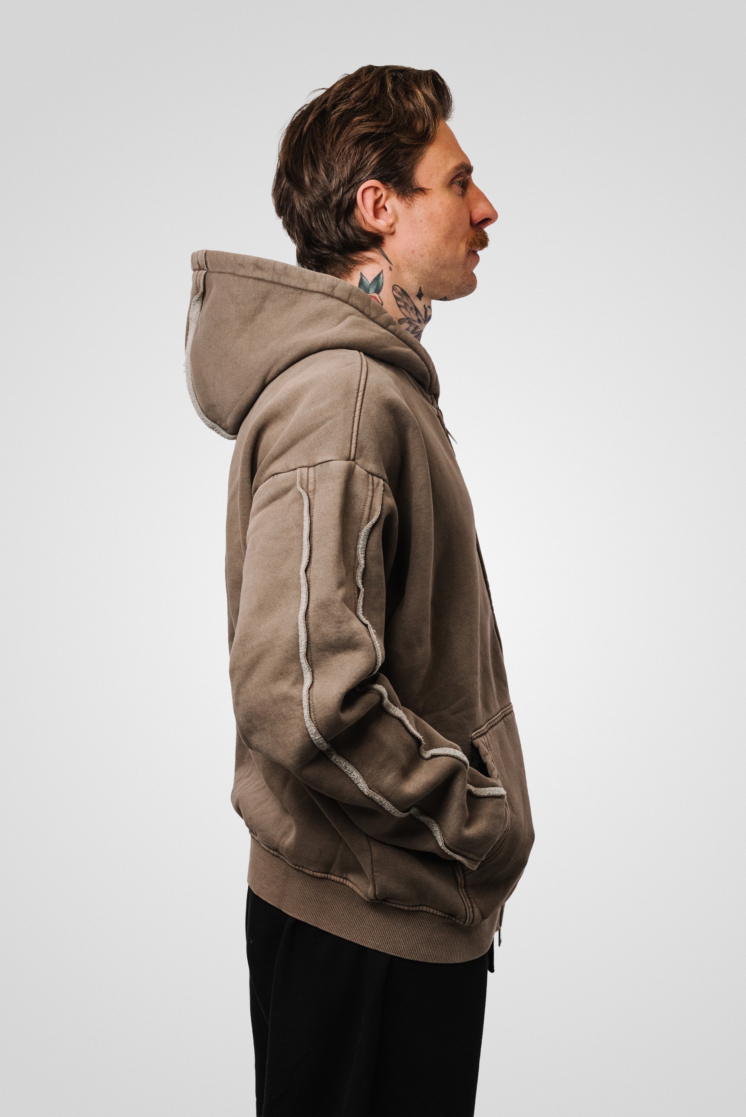 ZIP HOODIE BROWN - Shoebuya Design