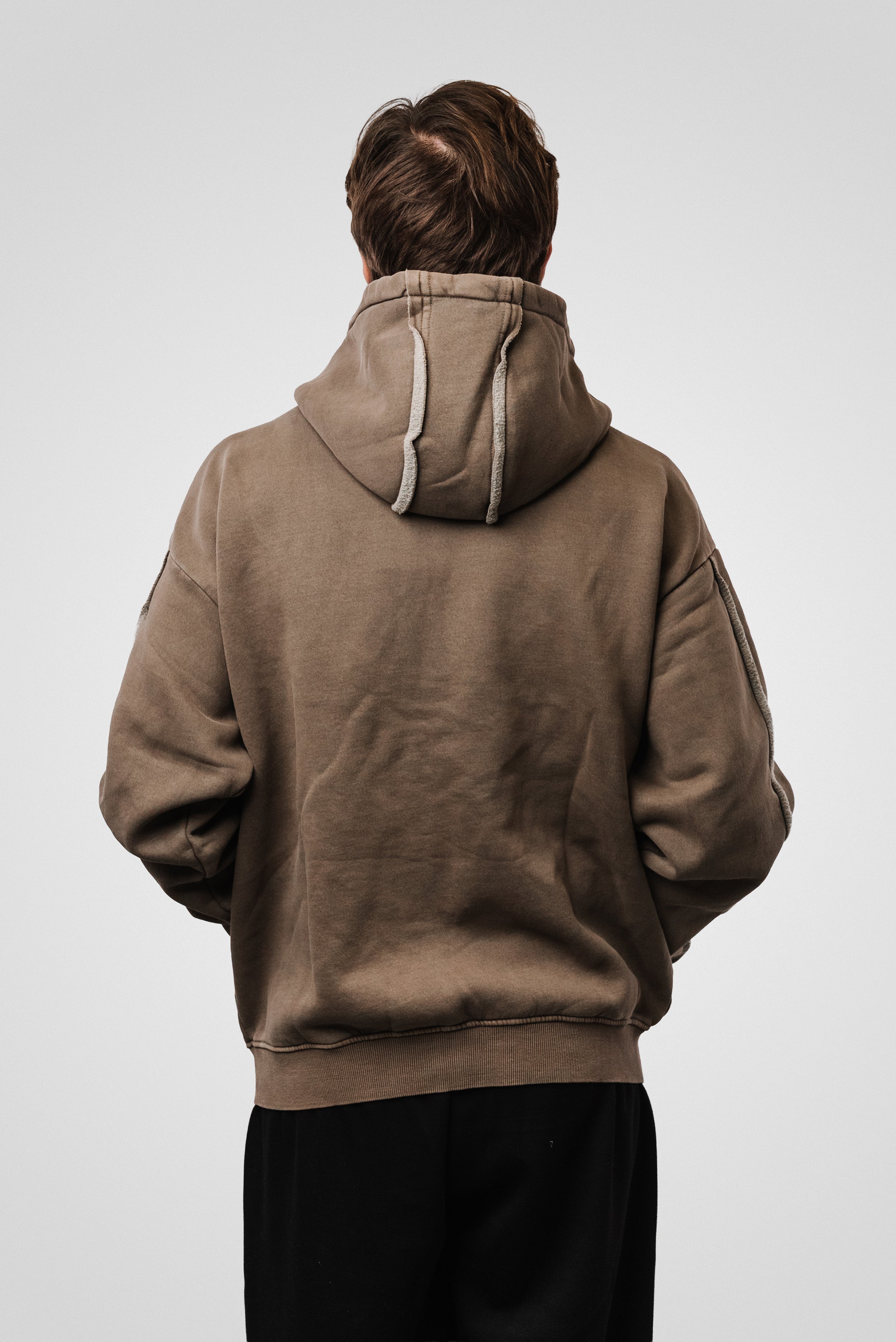 ZIP HOODIE BROWN - Shoebuya Design