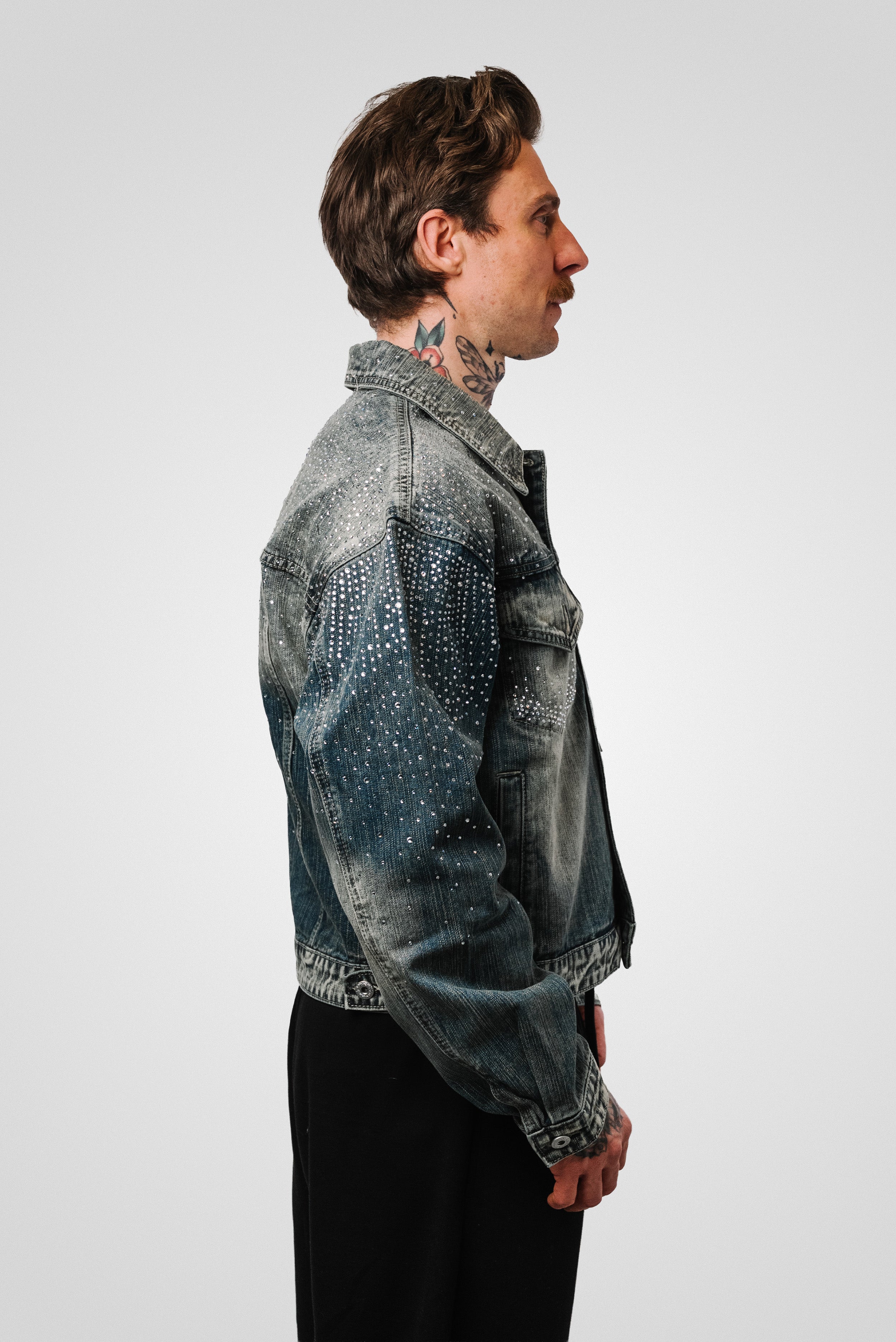 SAND SPARCKLY DENIM JACKET - Shoebuya Design