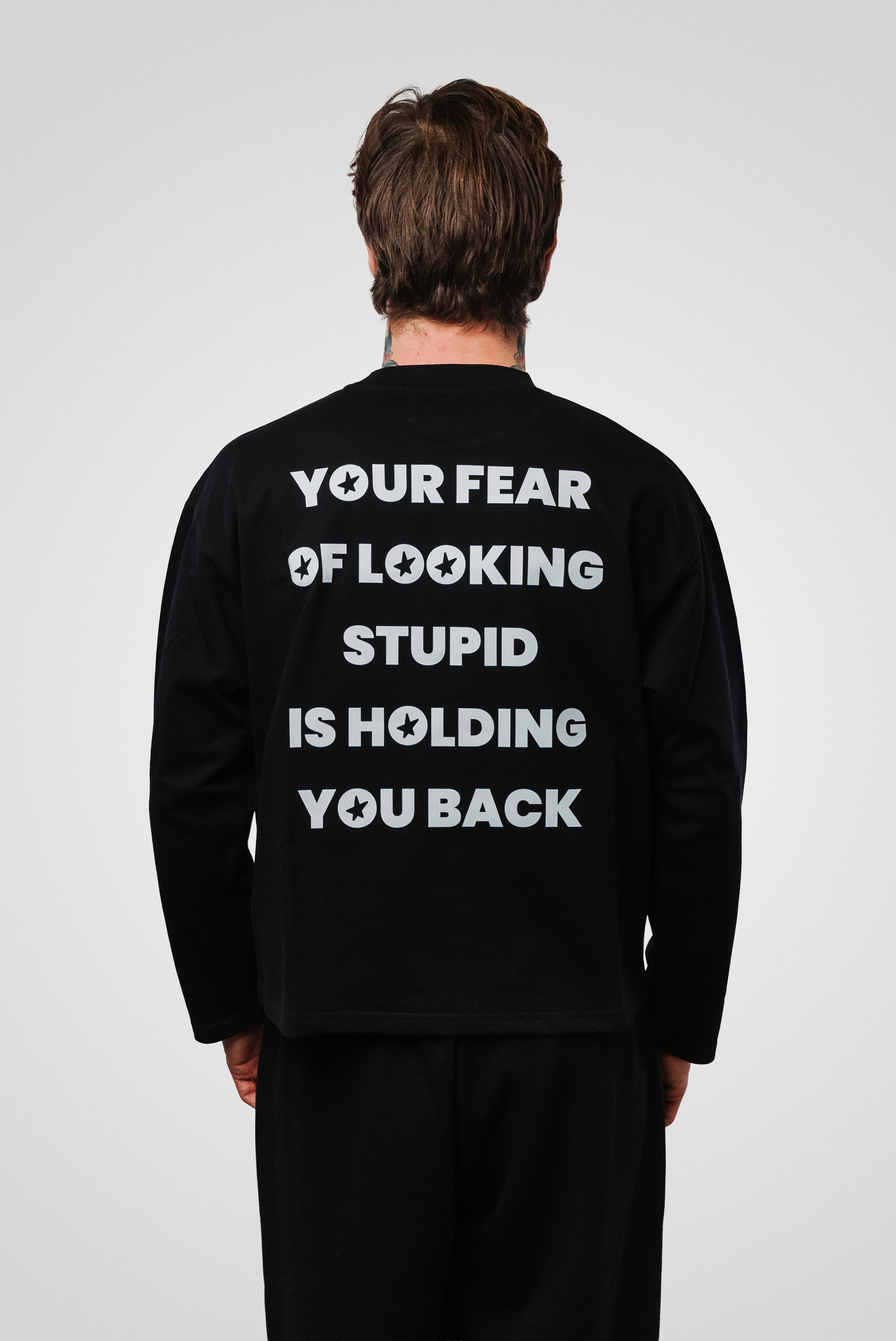 YOUR FEAR BOXY LONGSLEEVE BLACK - TheDoubleE