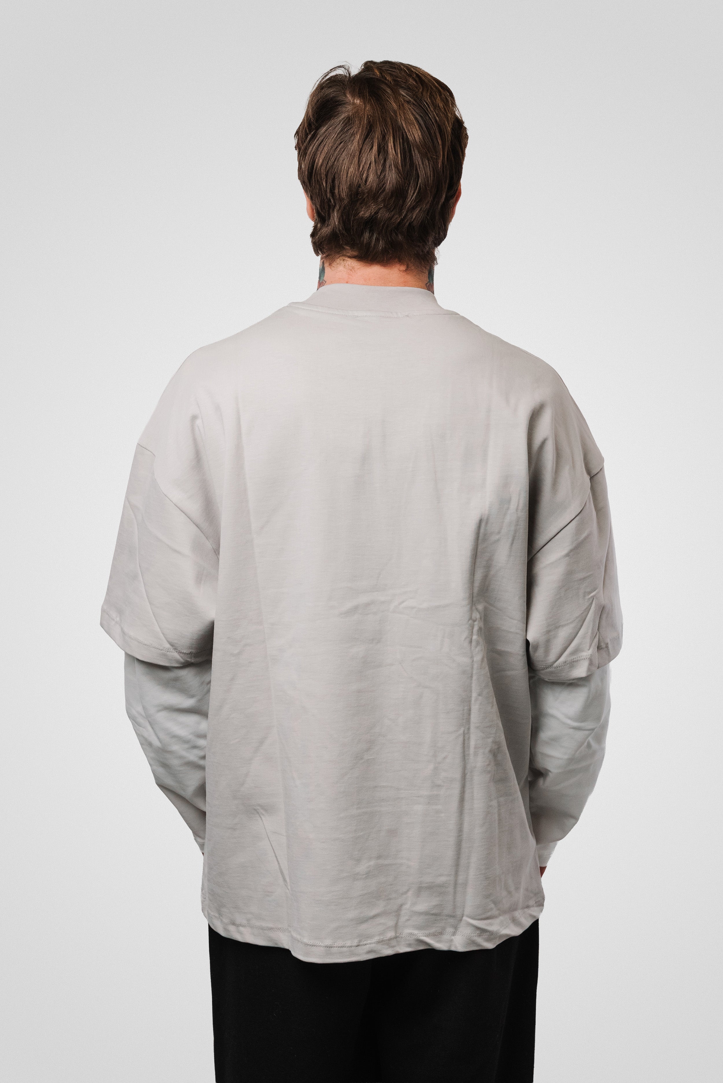 DOUBLE LONGSLEEVE TEE GREY - Replacement Brand
