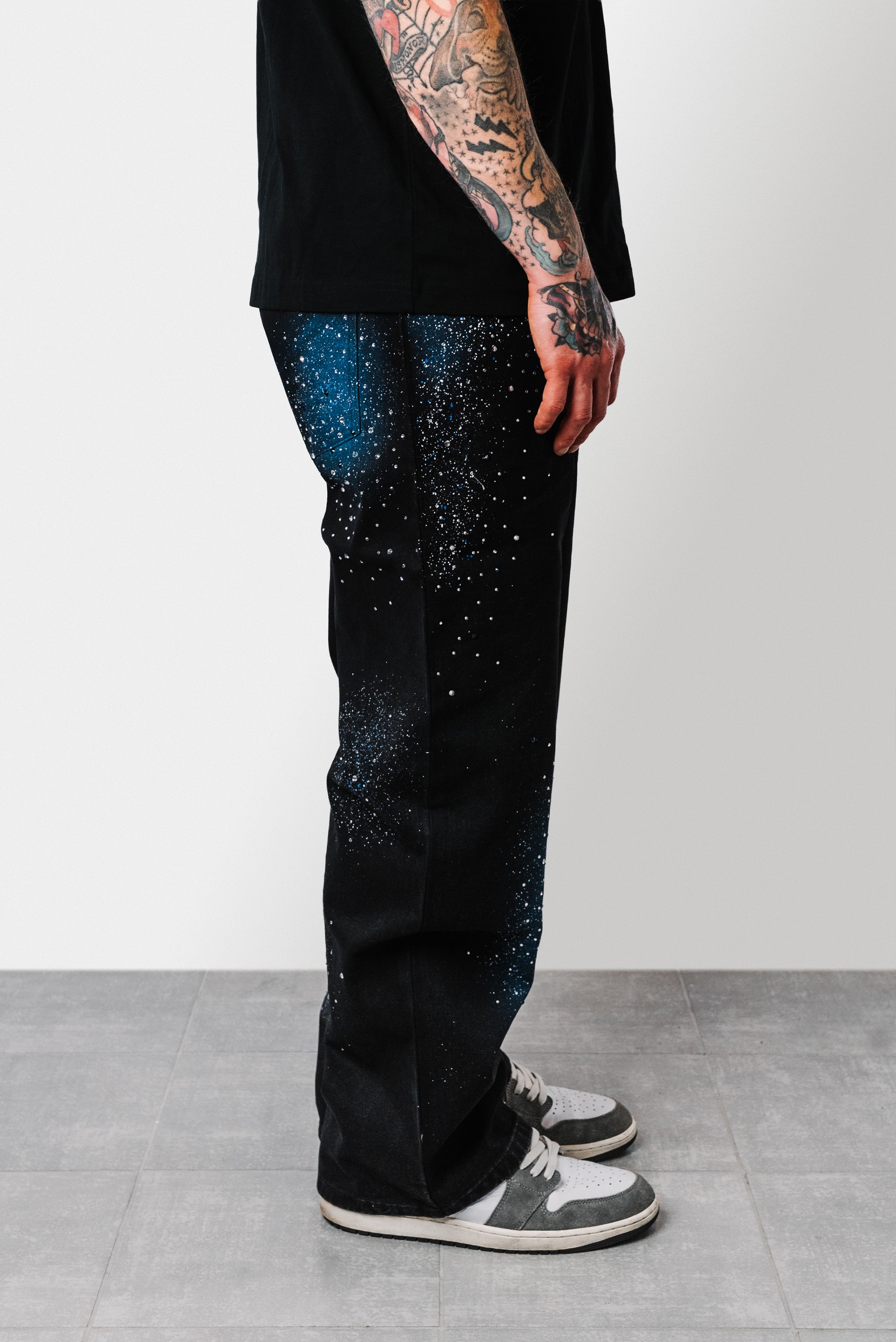 STARGAZING BLACK BALLOON JEANS - Shoebuya Design