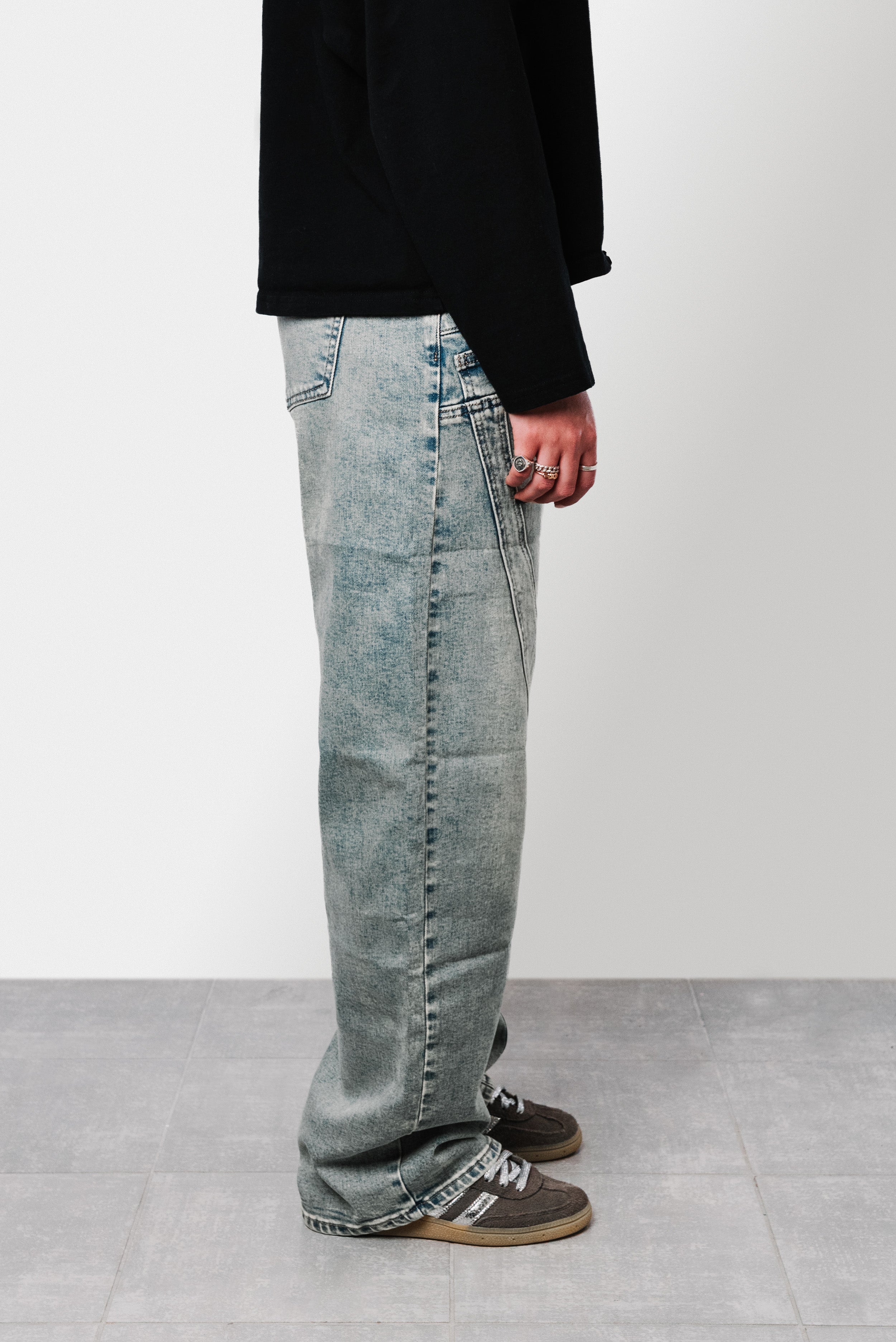 DOUBLE LAYER WOMEN BAGGY JEANS - Shoebuya Design