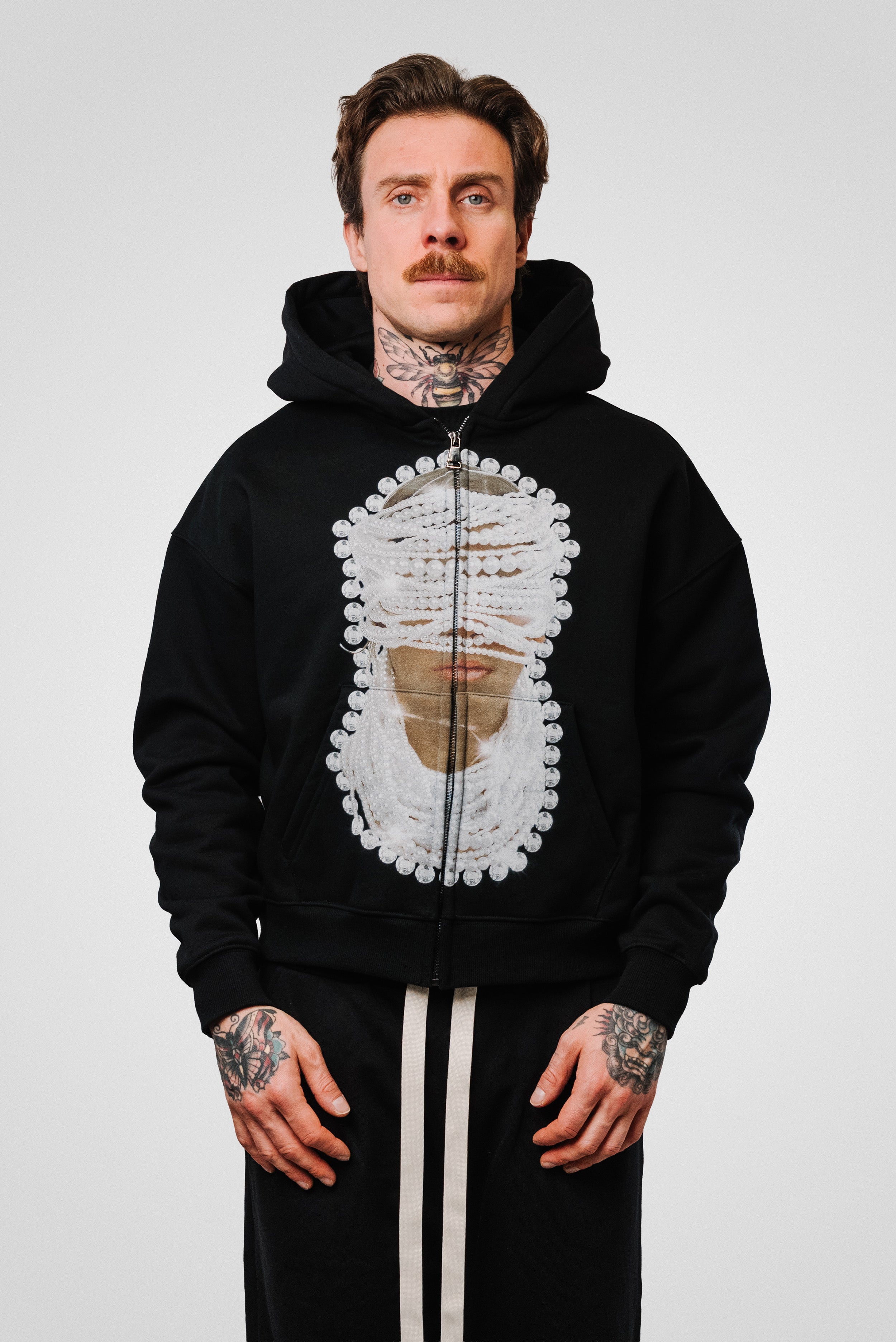 PEARL MASK DIY ZIP HOODIE BLACK - Noissey Brand