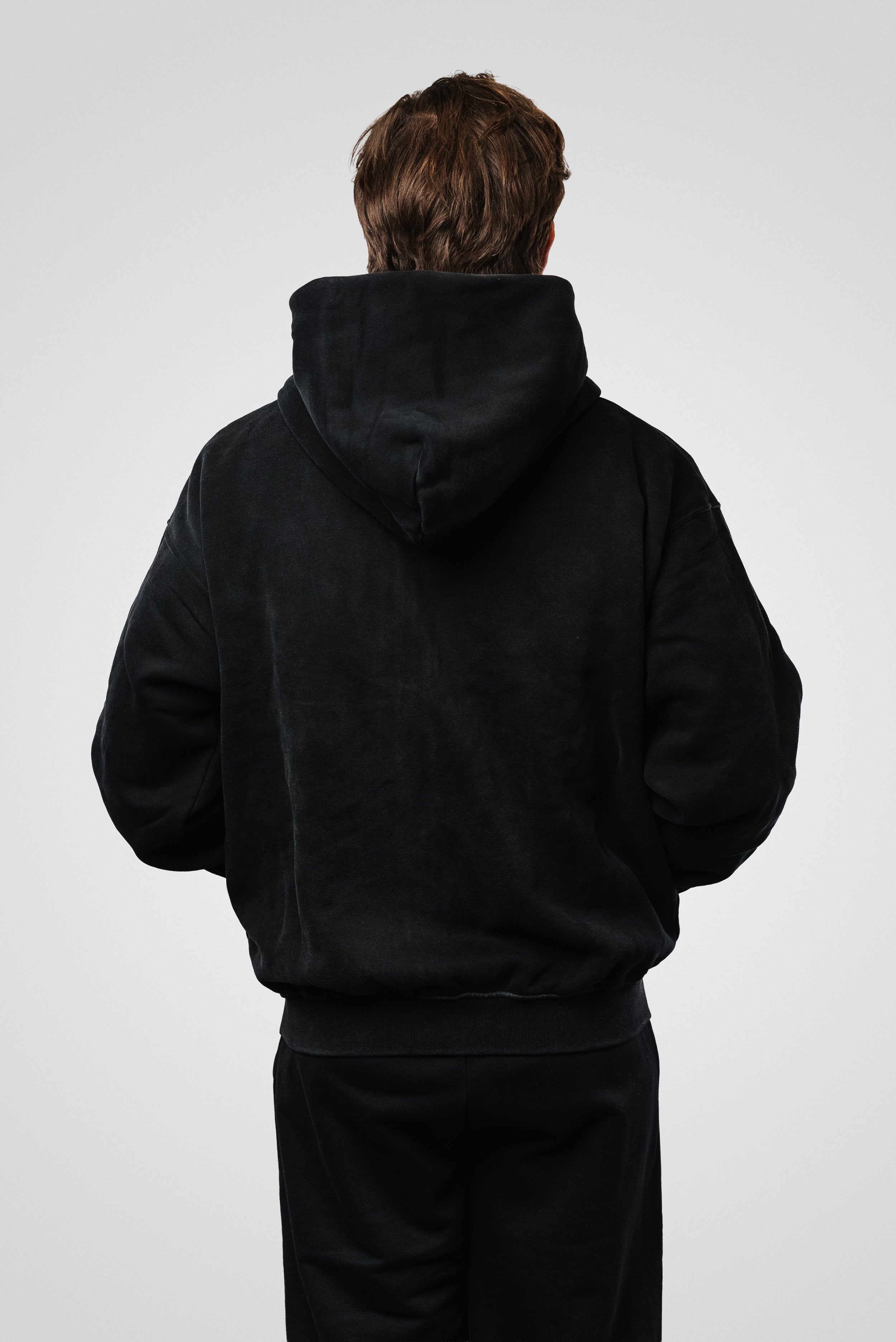 ZIP HOODIE FADED SPRAY BLACK - Shoebuya Design