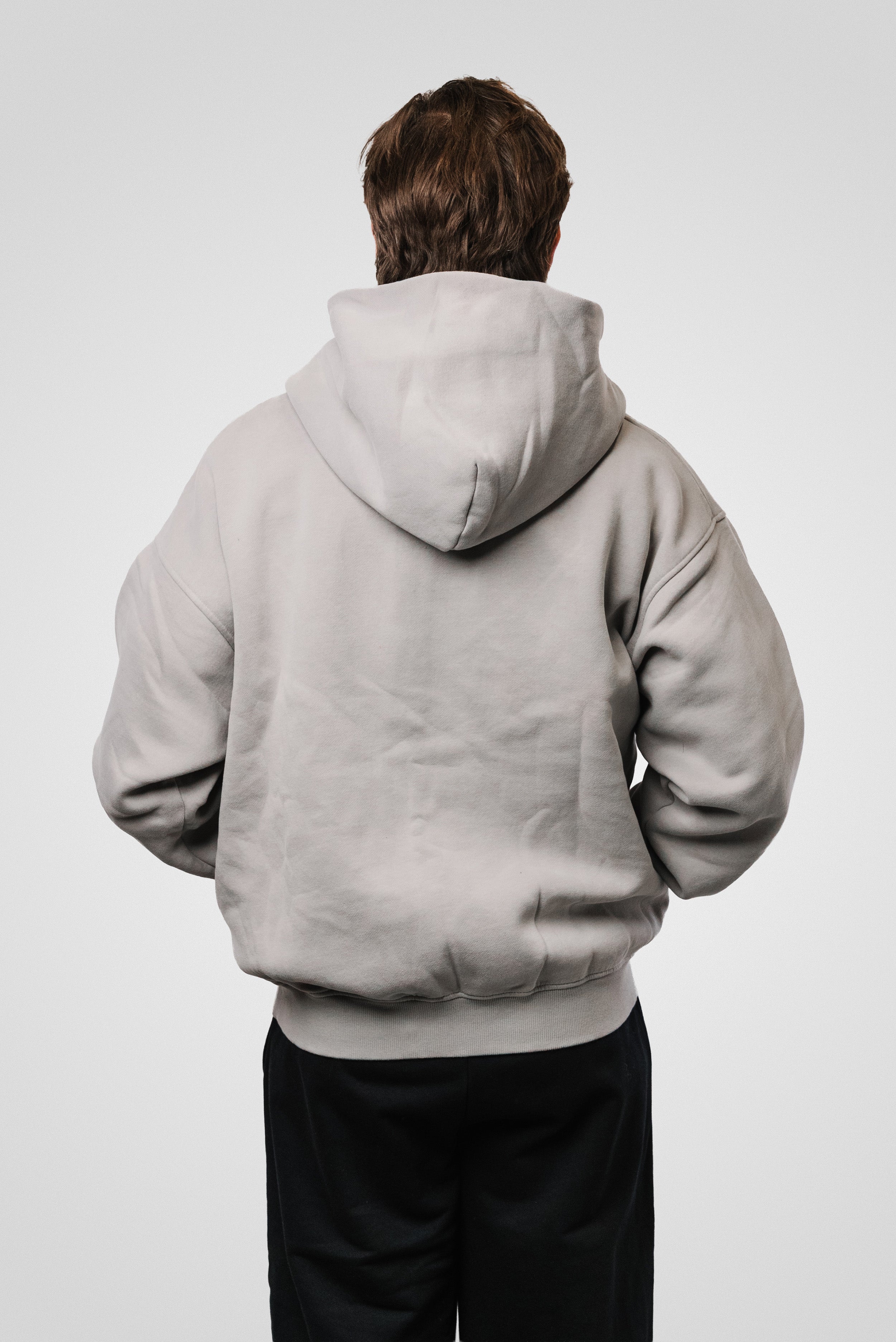 ZIP HOODIE FADED SPRAY LIGHT GREY - Shoebuya Design
