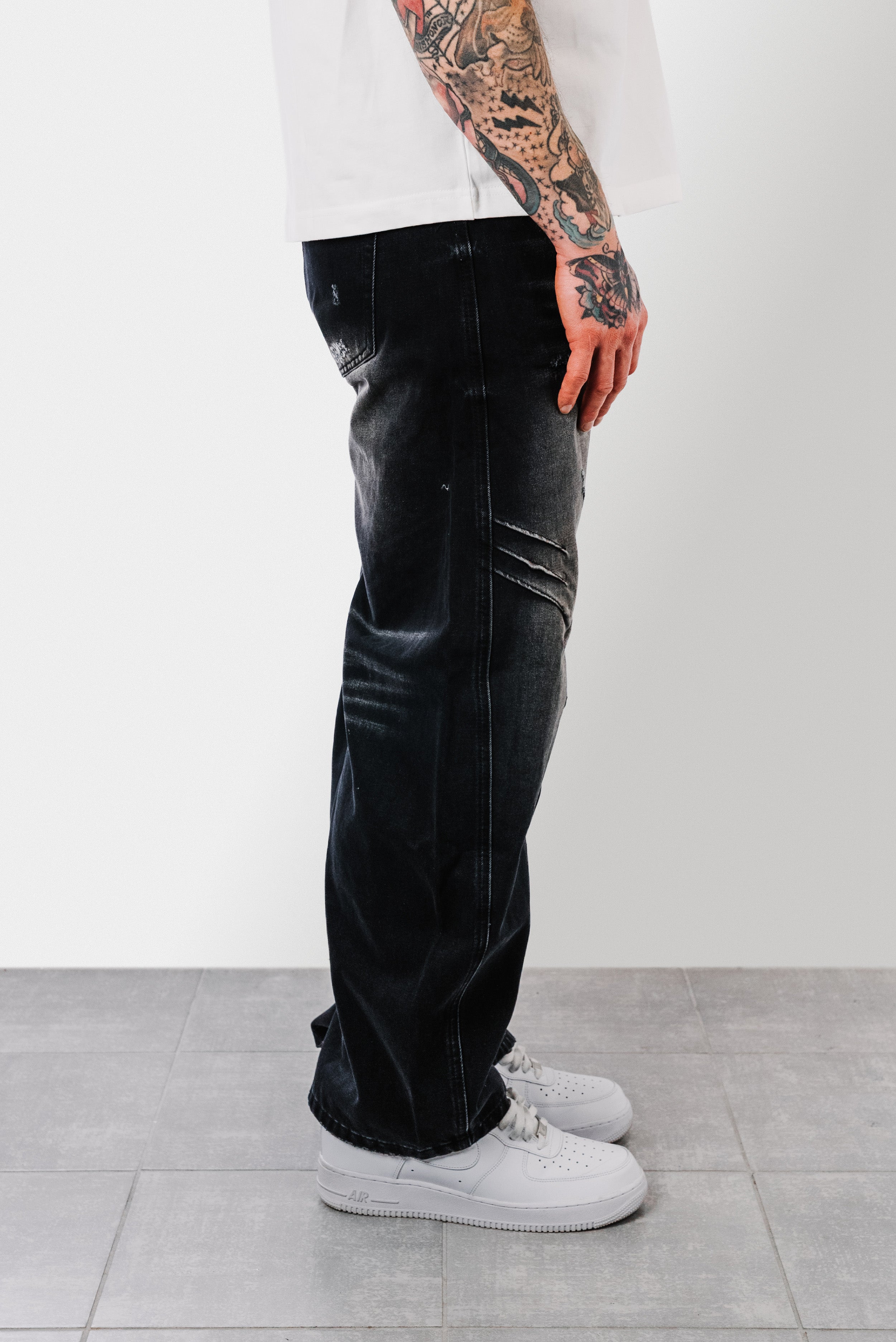 NUV WASHED BAGGY JEANS - Shoebuya Design