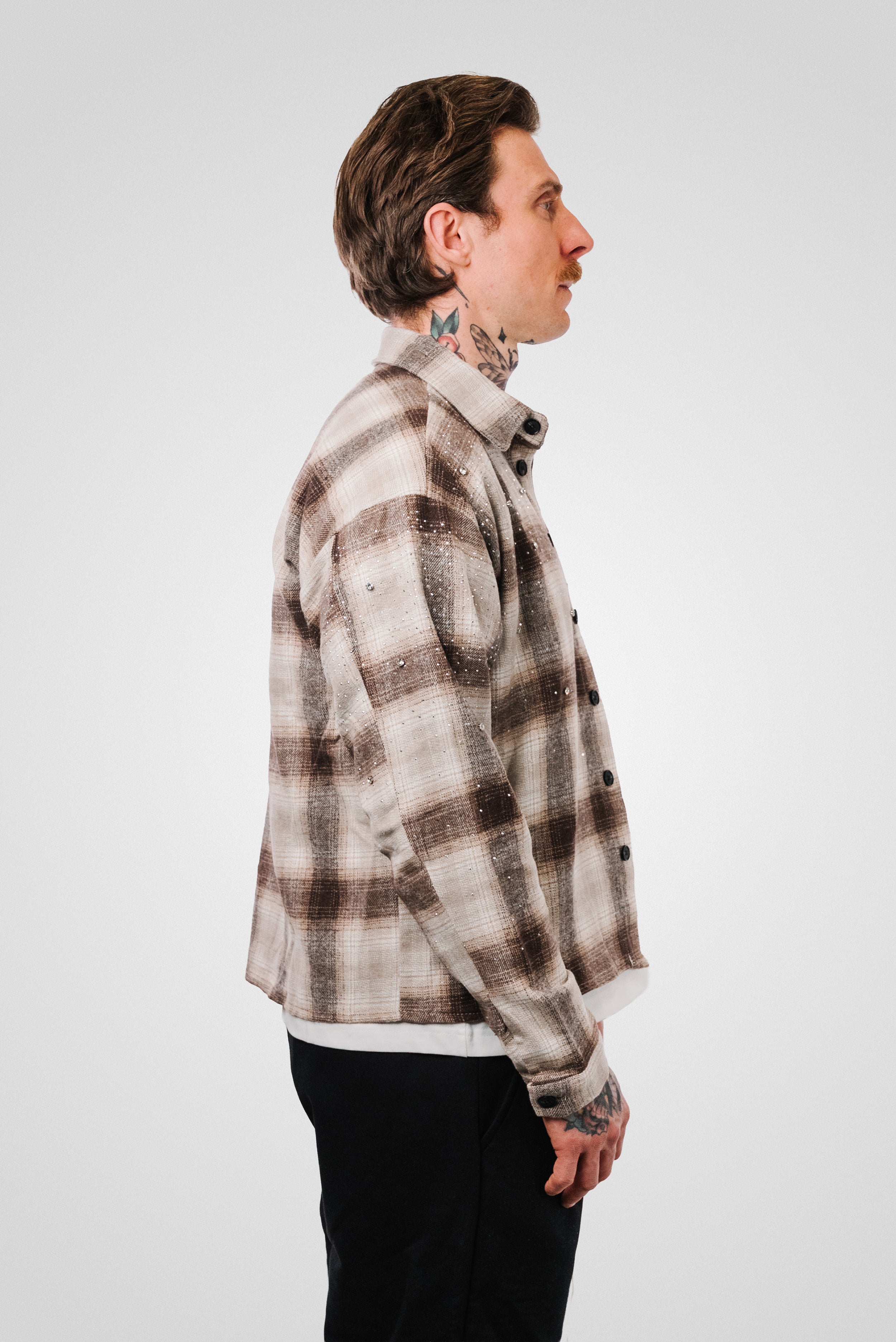 SPARCKLY STRIPED BROWN SHIRT - Replacement Brand