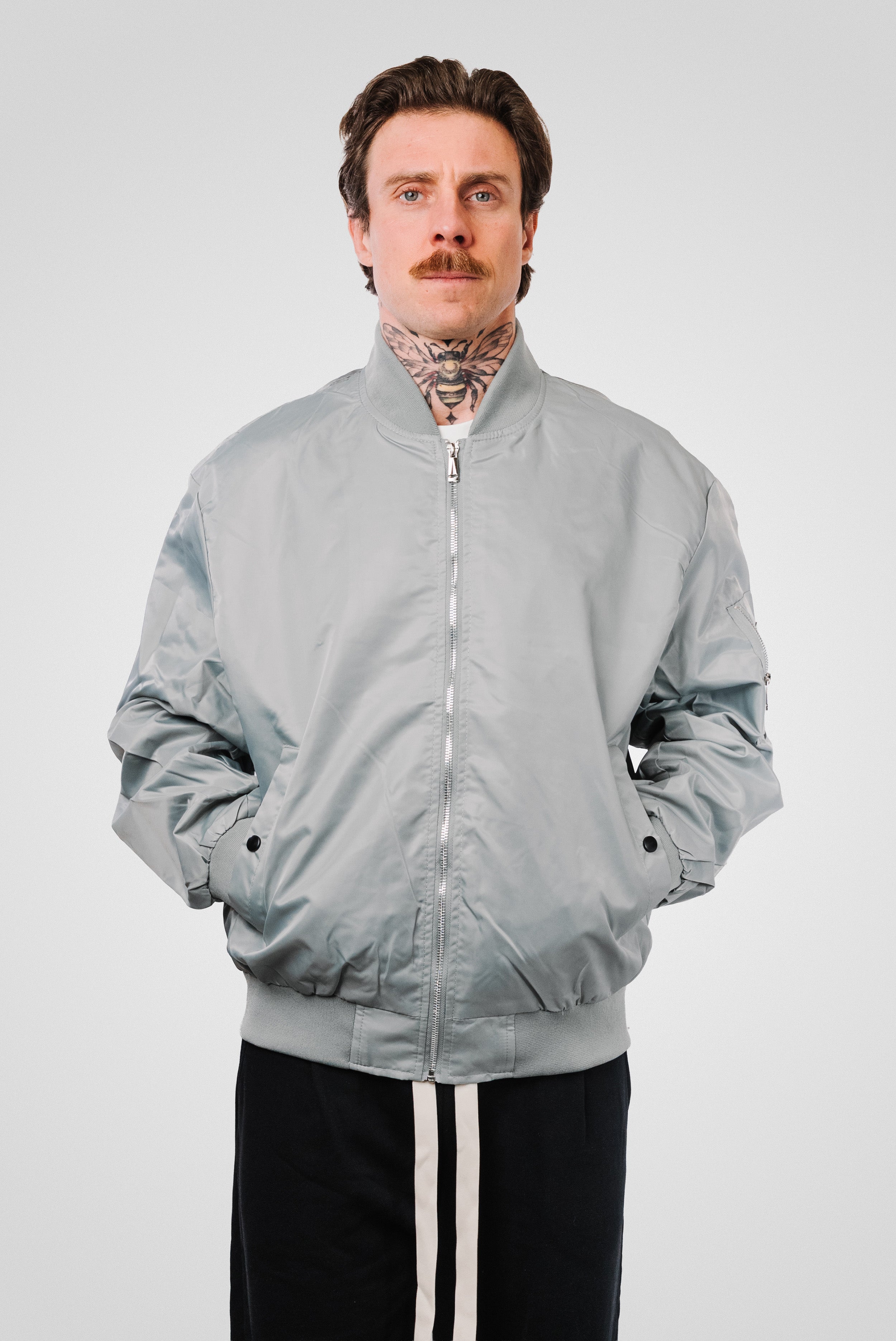 WIN GREY NYLON JACKET - Shoebuya Design
