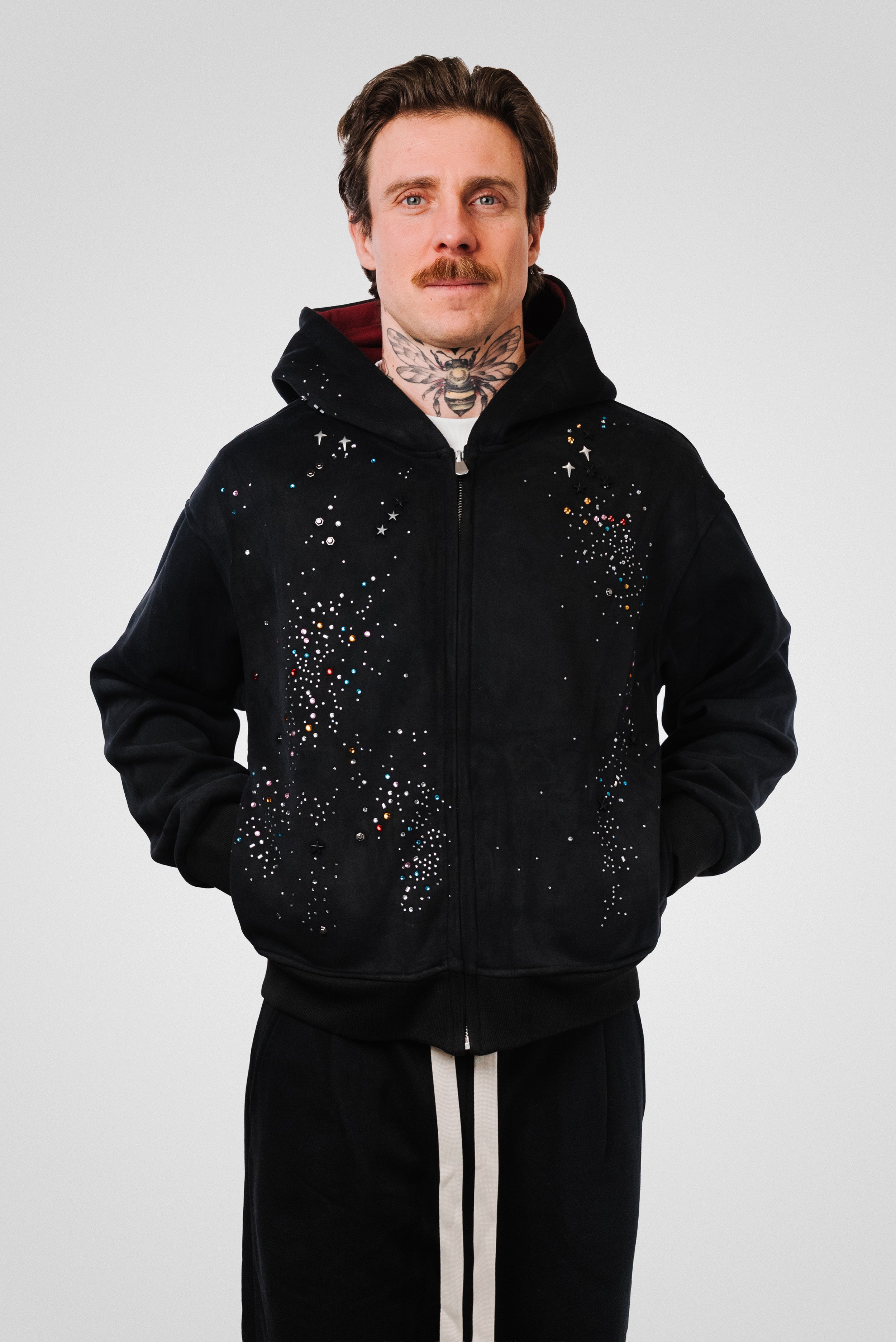 RED LIGHT DOTS ZIP HOODIE- Shoebuya Design