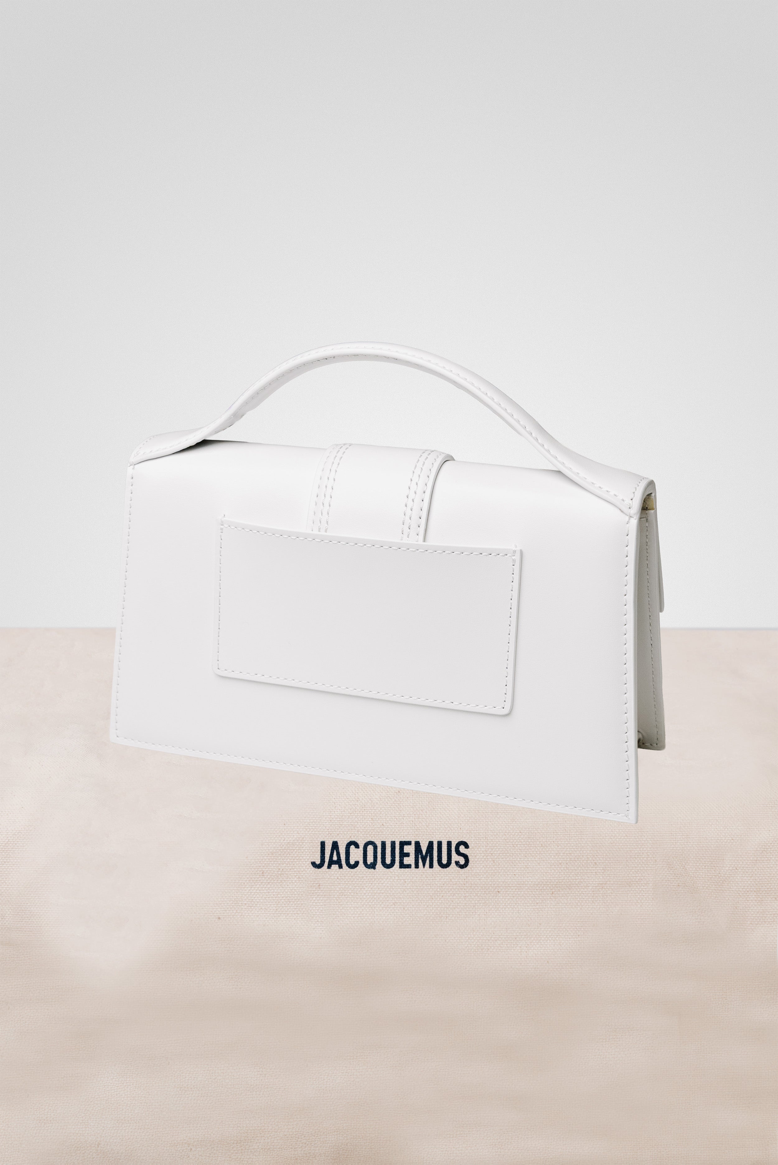 JACQUEMUS LE GRAND BAMBINO CROSSBODY STRAP HANDBAG WHITE