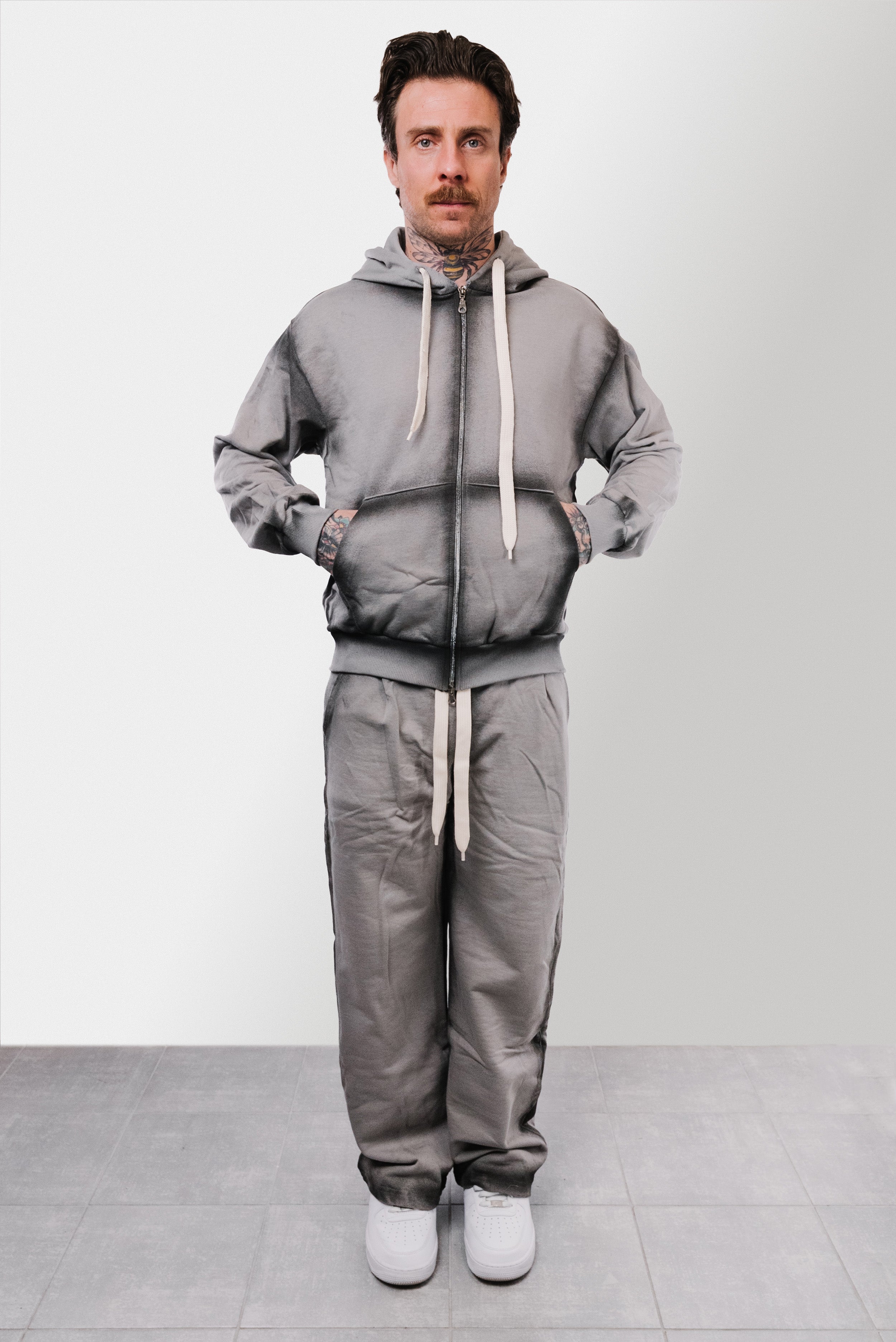 GREY WASHED SUMMER TRACKSUIT - Shoebuya Design