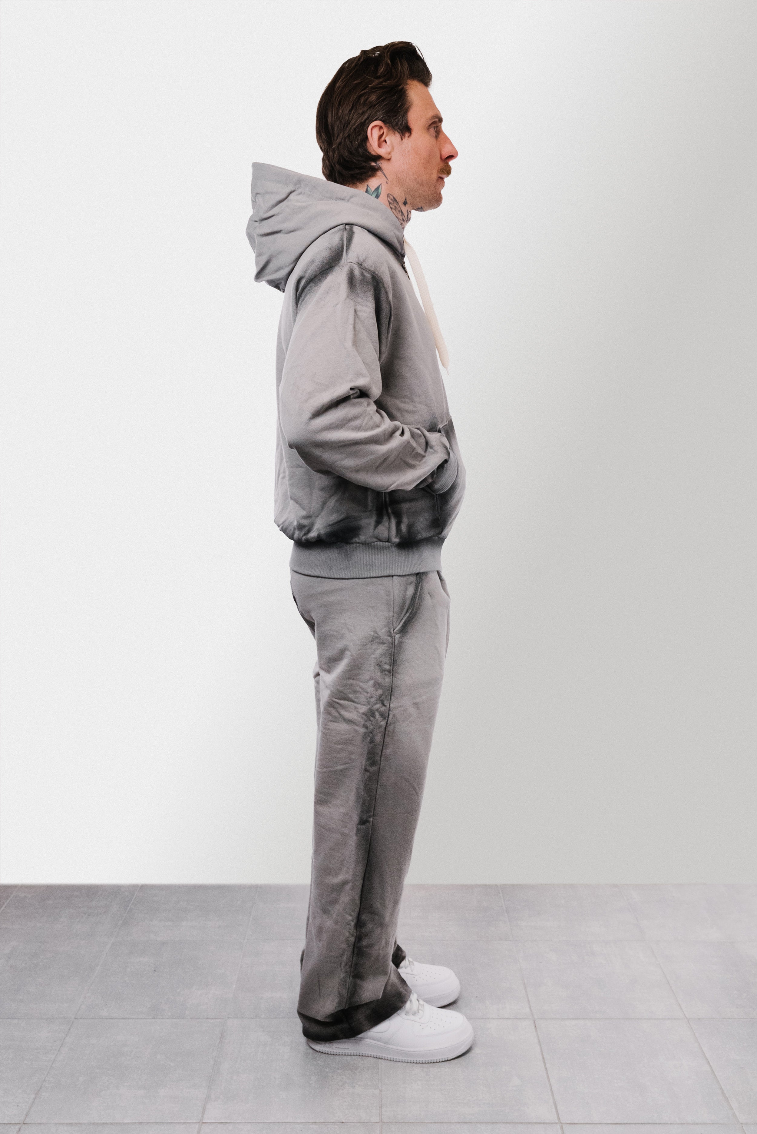 GREY WASHED SUMMER TRACKSUIT - Shoebuya Design