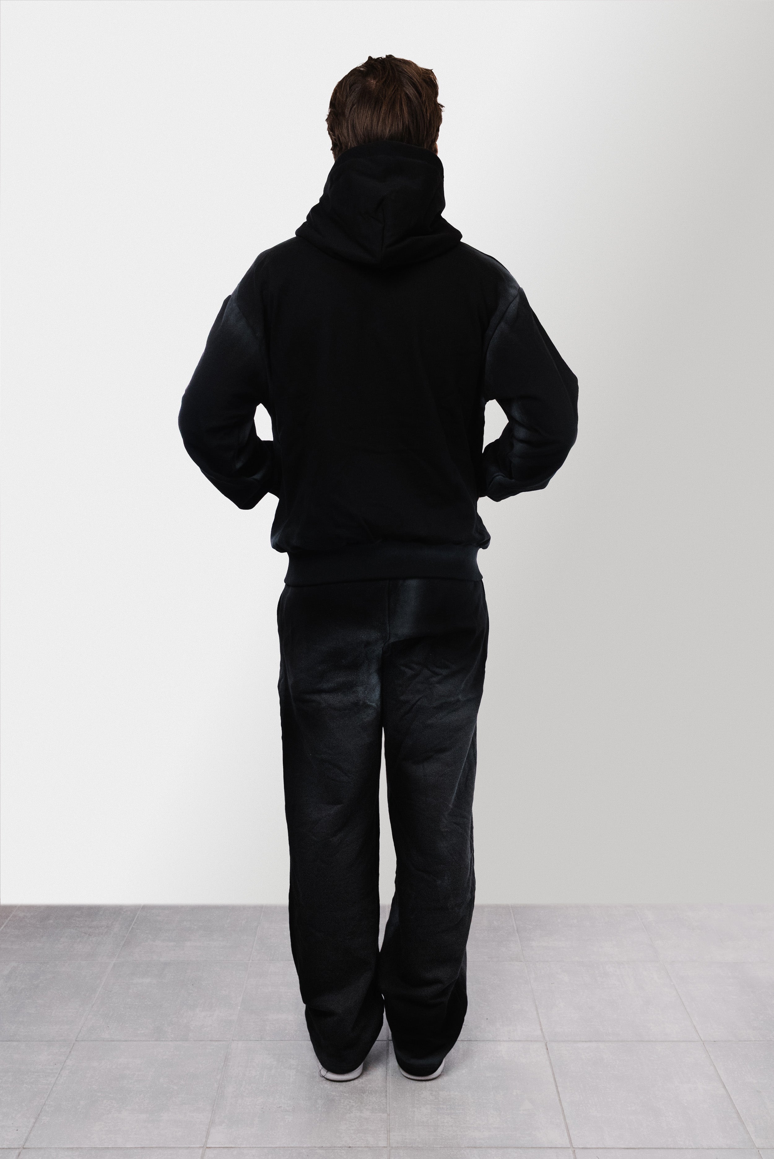 BLACK WASHED SUMMER TRACKSUIT - Shoebuya Design