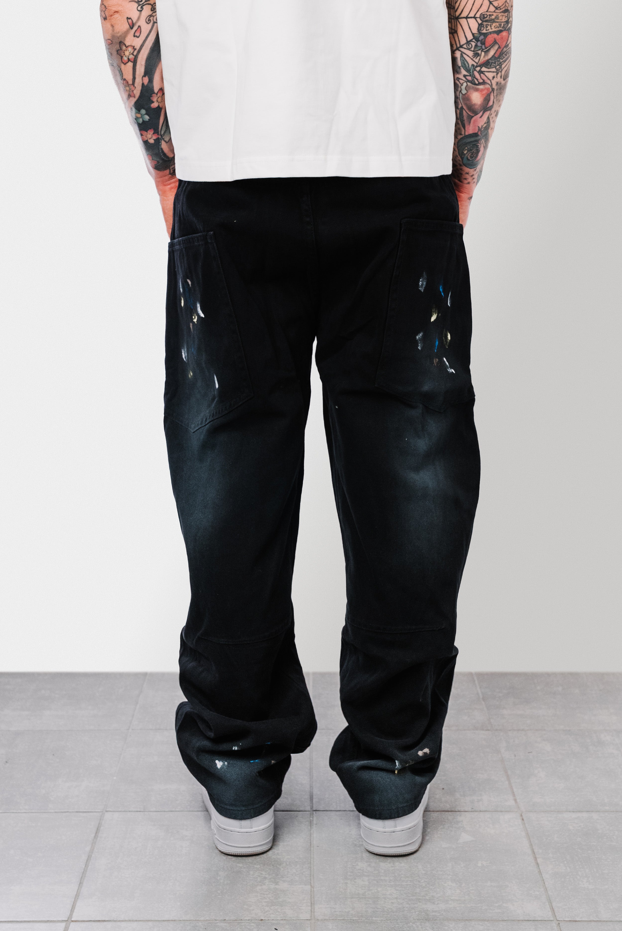 BLUE & YELLOW PAINT BALLOON BLACKJEANS - Shoebuya Design