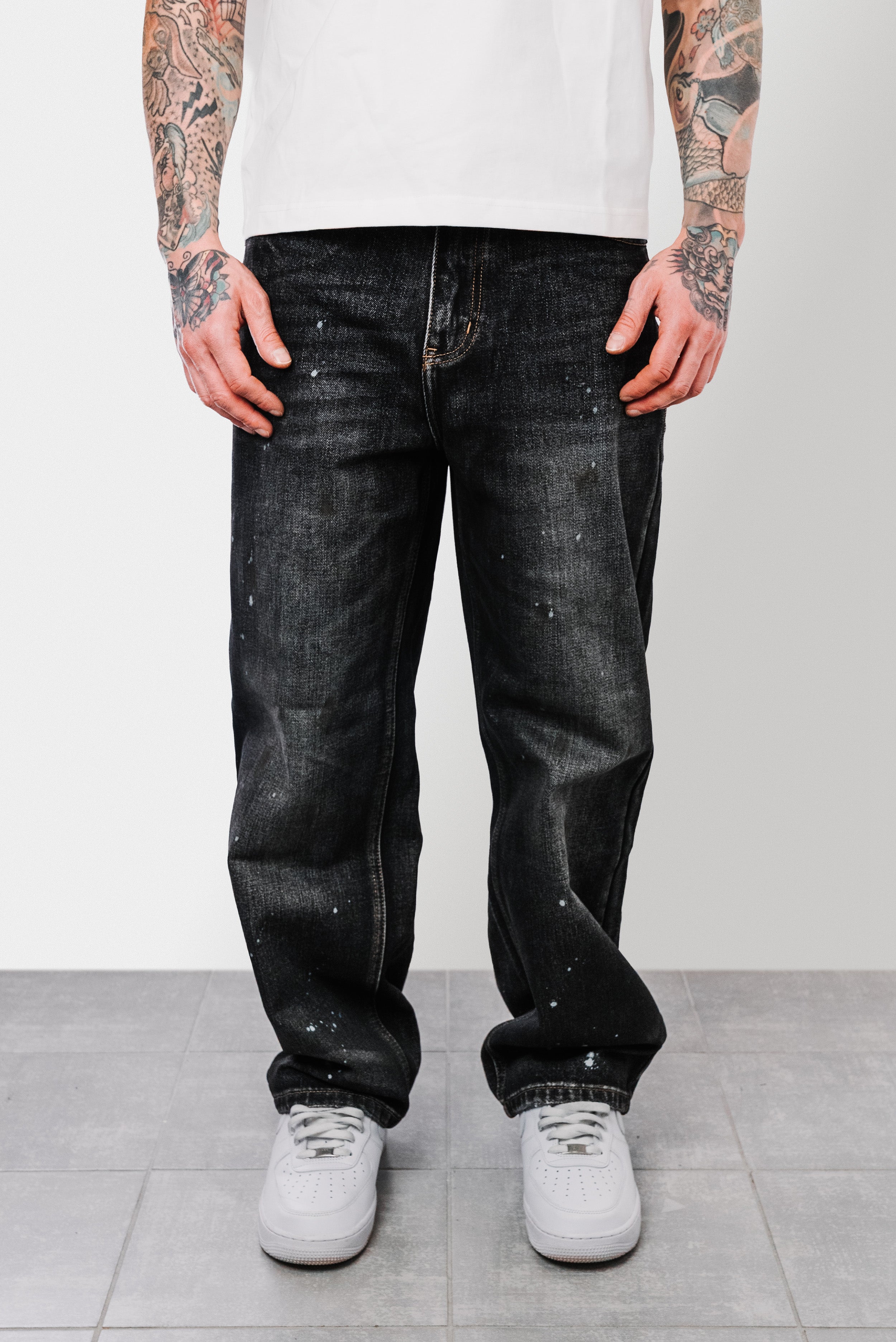 ZURIGO PAINT DENIM JEANS - Shoebuya Design